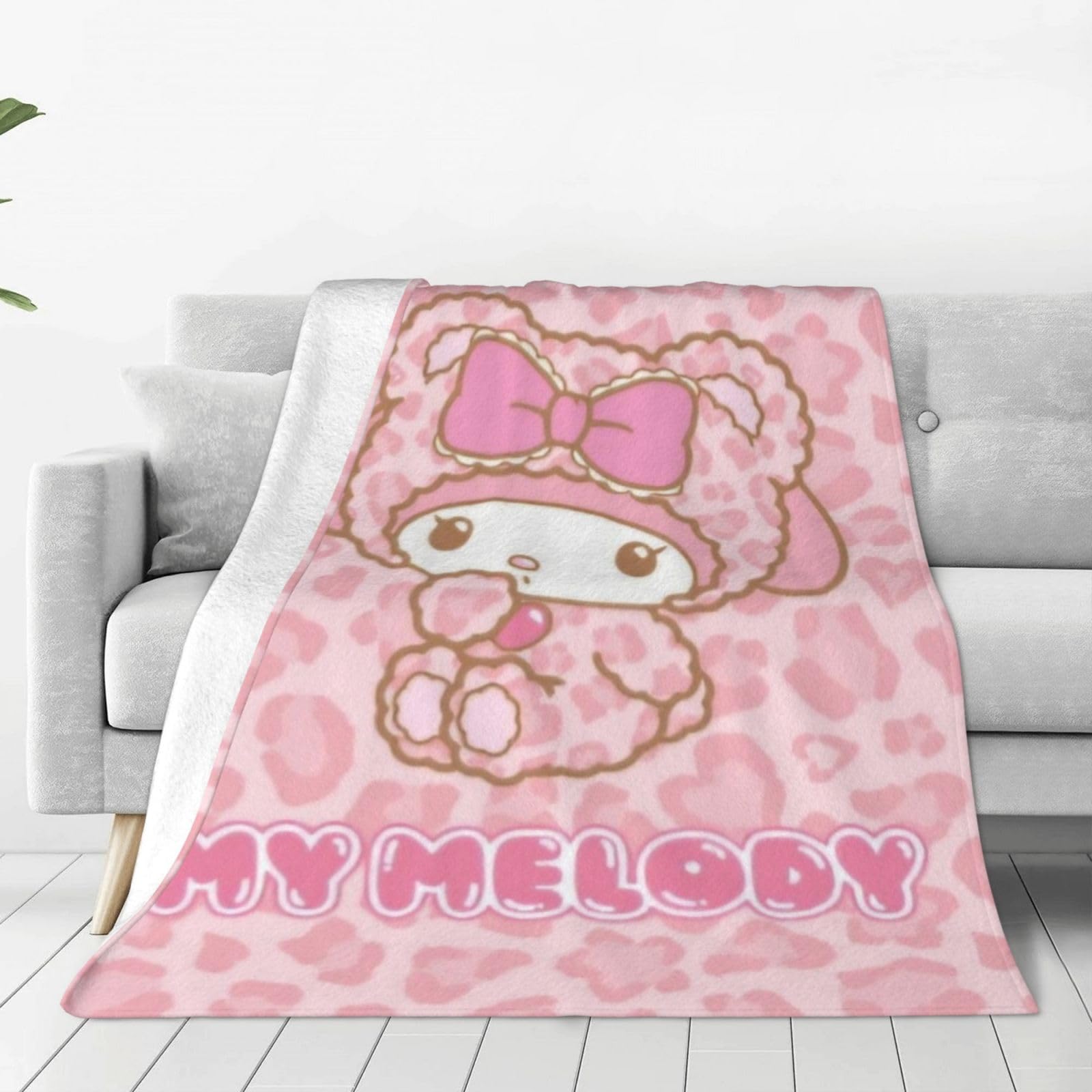 Amazon｜マイメロディ ヒョウ柄 アニメ ブランケット 毛布 ひざ掛け