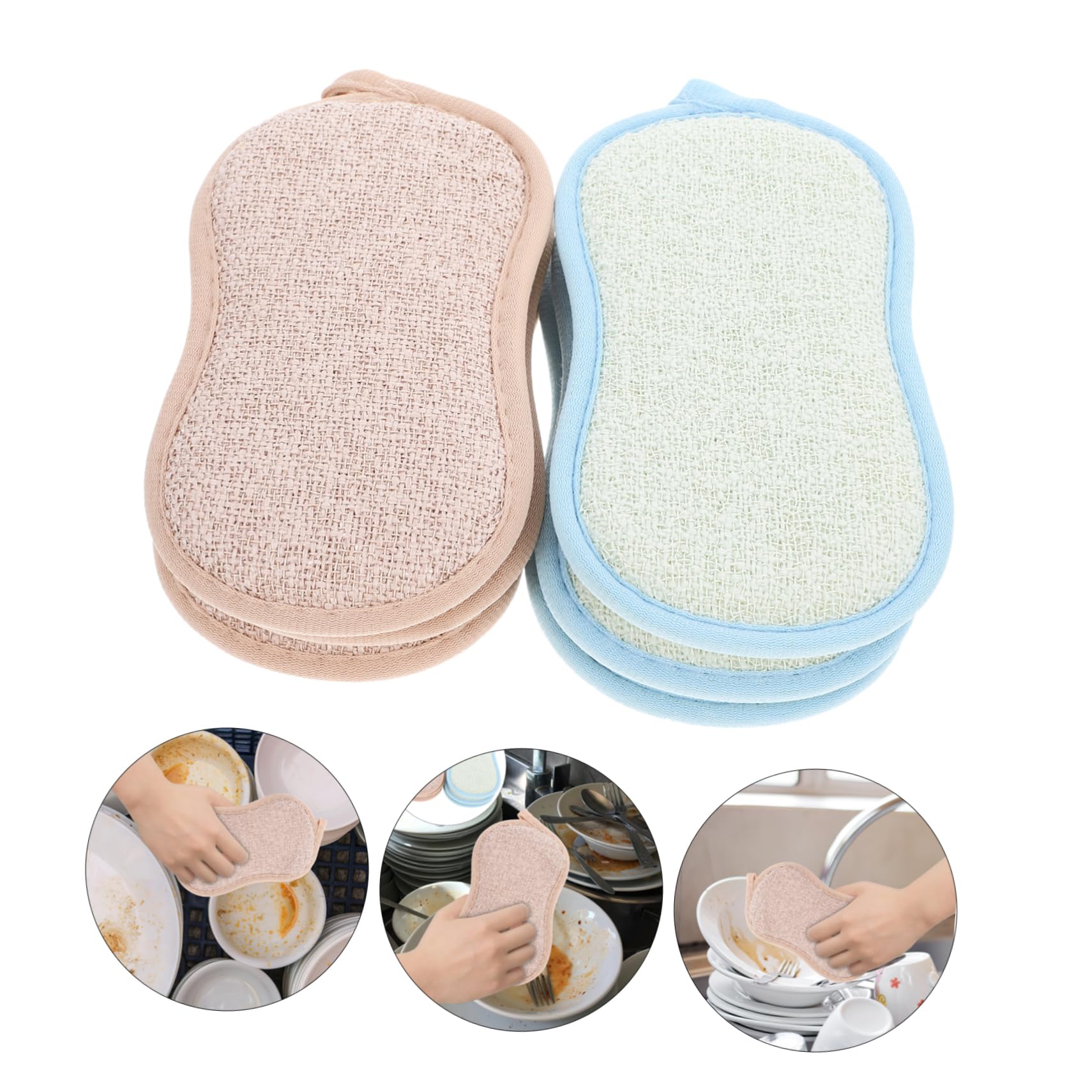 Didiseaon 5 Juegos Cepillo para Lavar Platos De Fibra De Bambú Wok Trabajo En Esponjas De Limpieza Esponja para Baño Suministros De Limpieza para Platos Pequeños 6 Piezas * 5