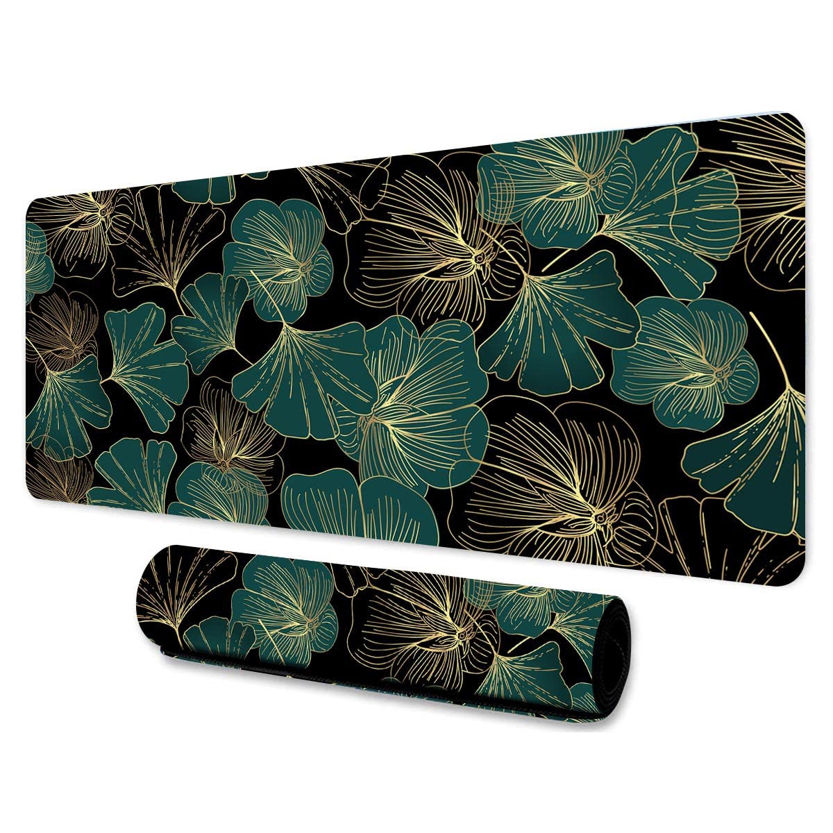 Ginkgo liść gamingowa podkładka pod mysz 80 x 30 x 0,30 cm antypoślizgowa klawiatura komputerowa podkładka pod laptopa do domowego biura gamingowego stołu warsztatowego BDZZMN2