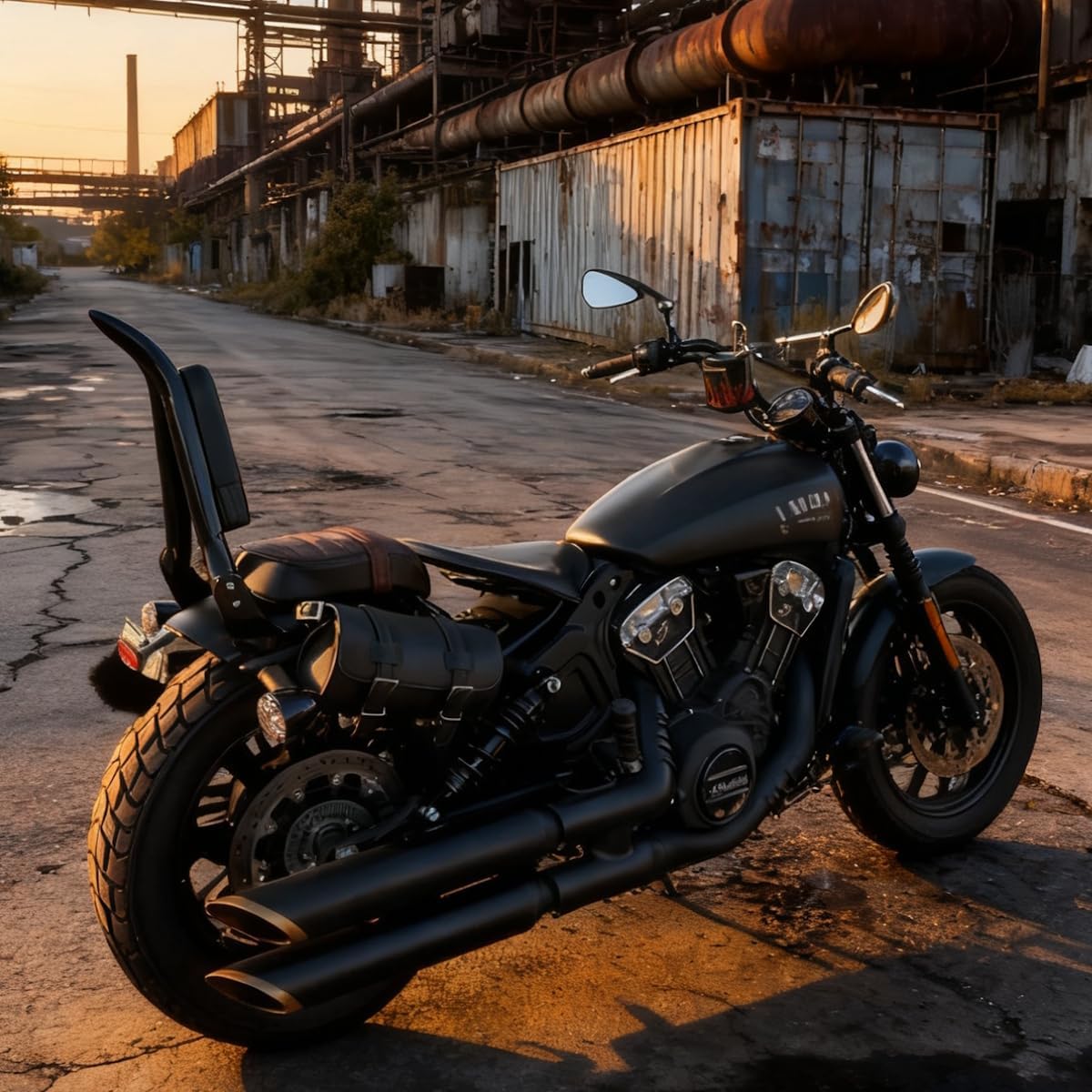 Black Sissy Bar Backrest Passenger Back Rest Rear Pad for Indian 2018-2024 Scout Bobber/Rogue Sixty Twenty Dark Horse 21-24 [21 Inches]