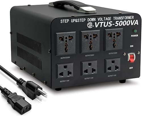 Cantonape Transformador Convertidor de Voltaje de 5000 Vatios  Convertidor Resistente de SubidaBajada de 110-120 Voltios a 220-240 Voltios y de