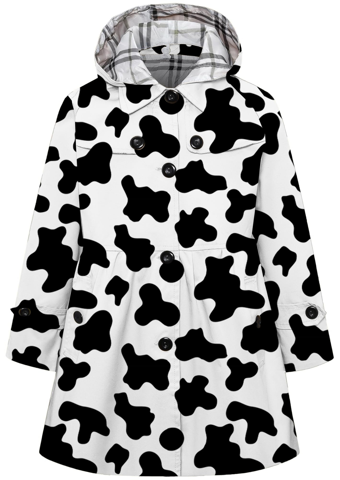 Betusline Girl's Single Breasted Trench Coat Hooded Dress Coat Outerwear