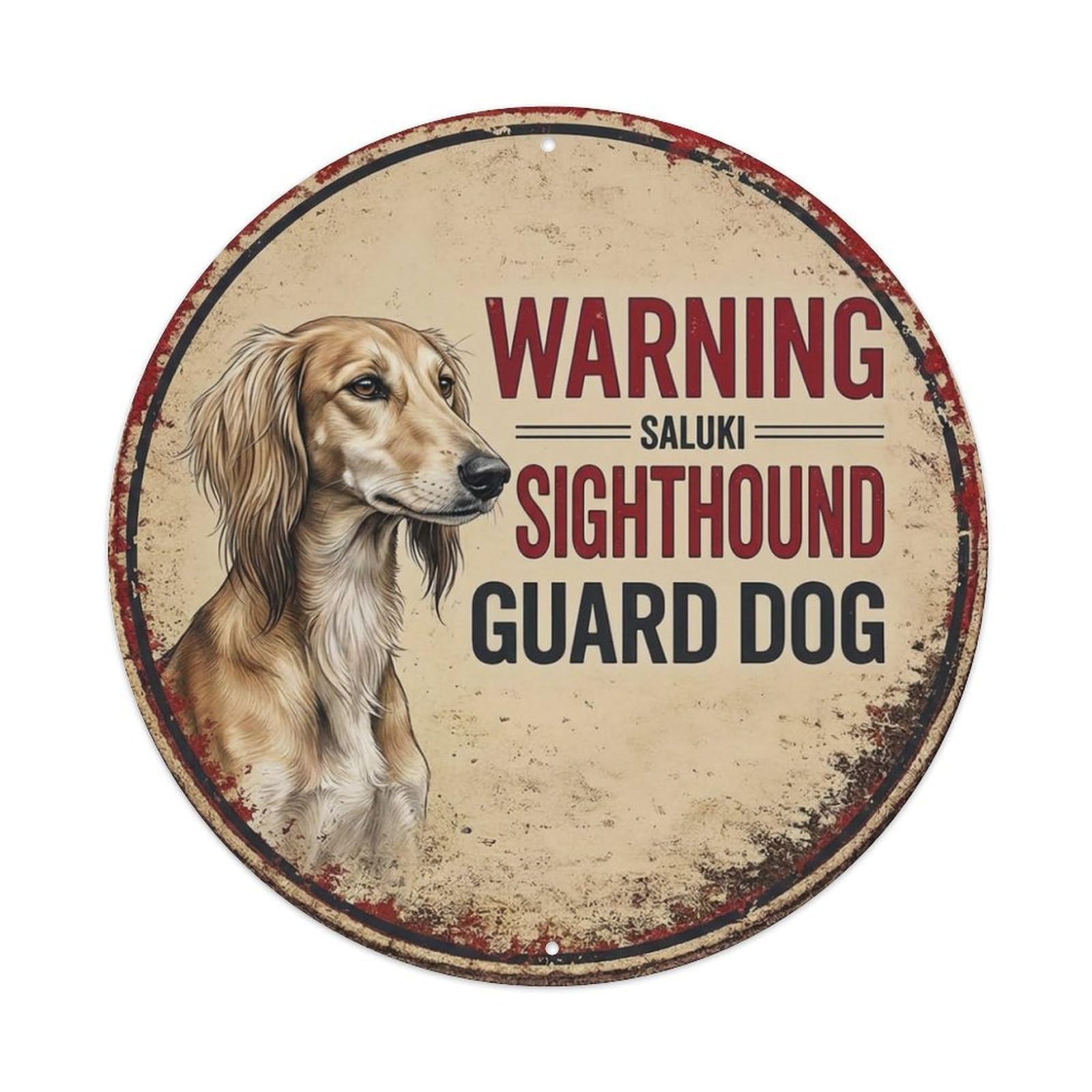 Metal Tin Sign Vintage Warning Saluki