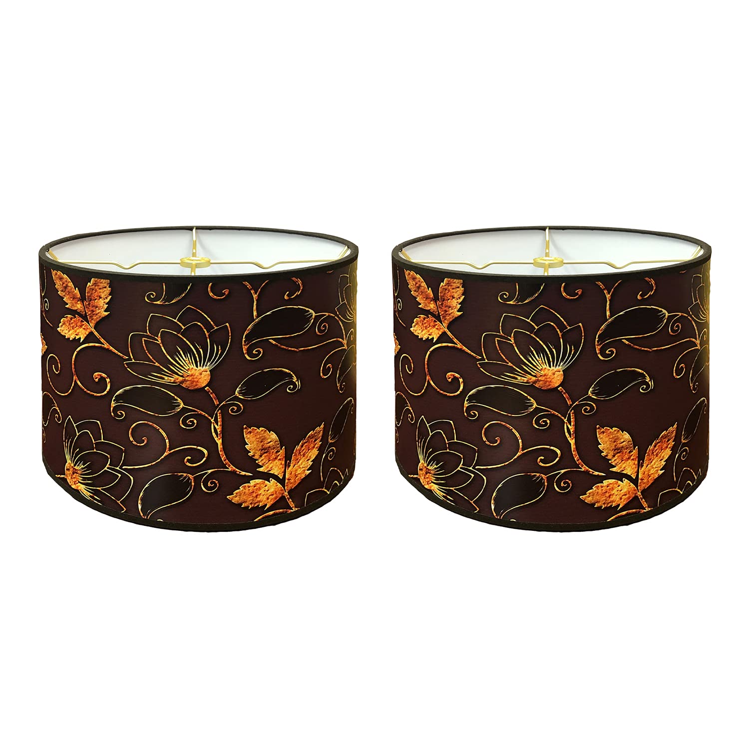 Royal Designs, Inc. Trendy Decorative Handmade Lamp Shade, Made in USA, 10in, HBC-8085-10-2, Golden Daisy - 2 Pk