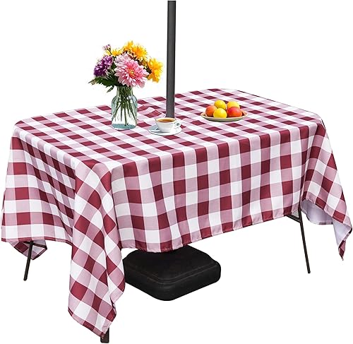SquarePie Mantel para exteriores con agujero para sombrilla y cremallera, rectangular, impermeable, a prueba de derrames, para camping, picnic,