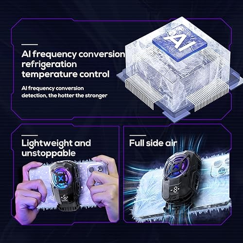 Miniatura 10 de Almohadilla de refrigeración para teléfono, enfriador magnético para teléfono celular con chip de enfriamiento semiconductor, ventilador USB