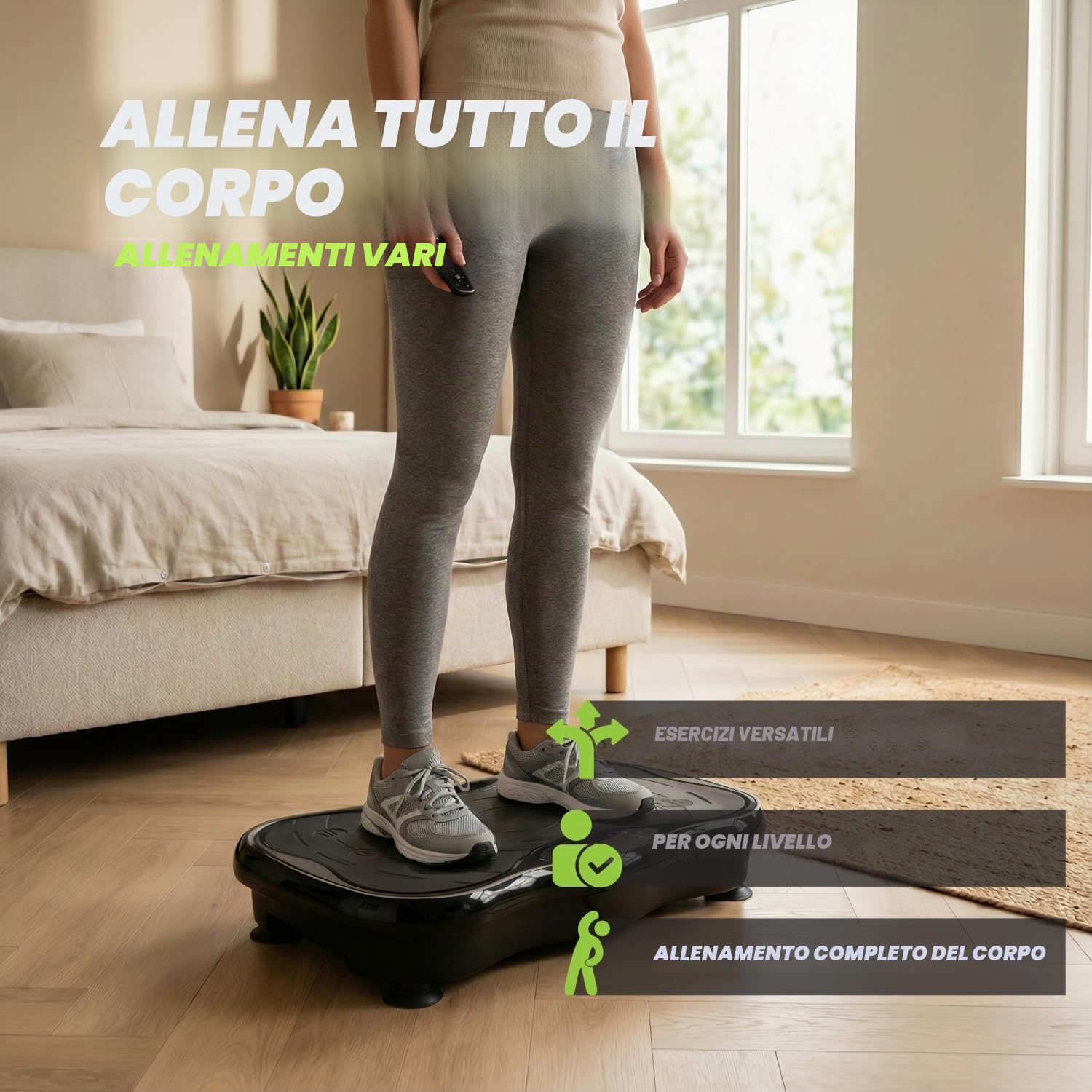 VirtuFit Piastra vibrante fitness – Fitness Powerplate – 10 programmi di allenamento – 99 velocità – Attrezzo per allenamento di resistenza