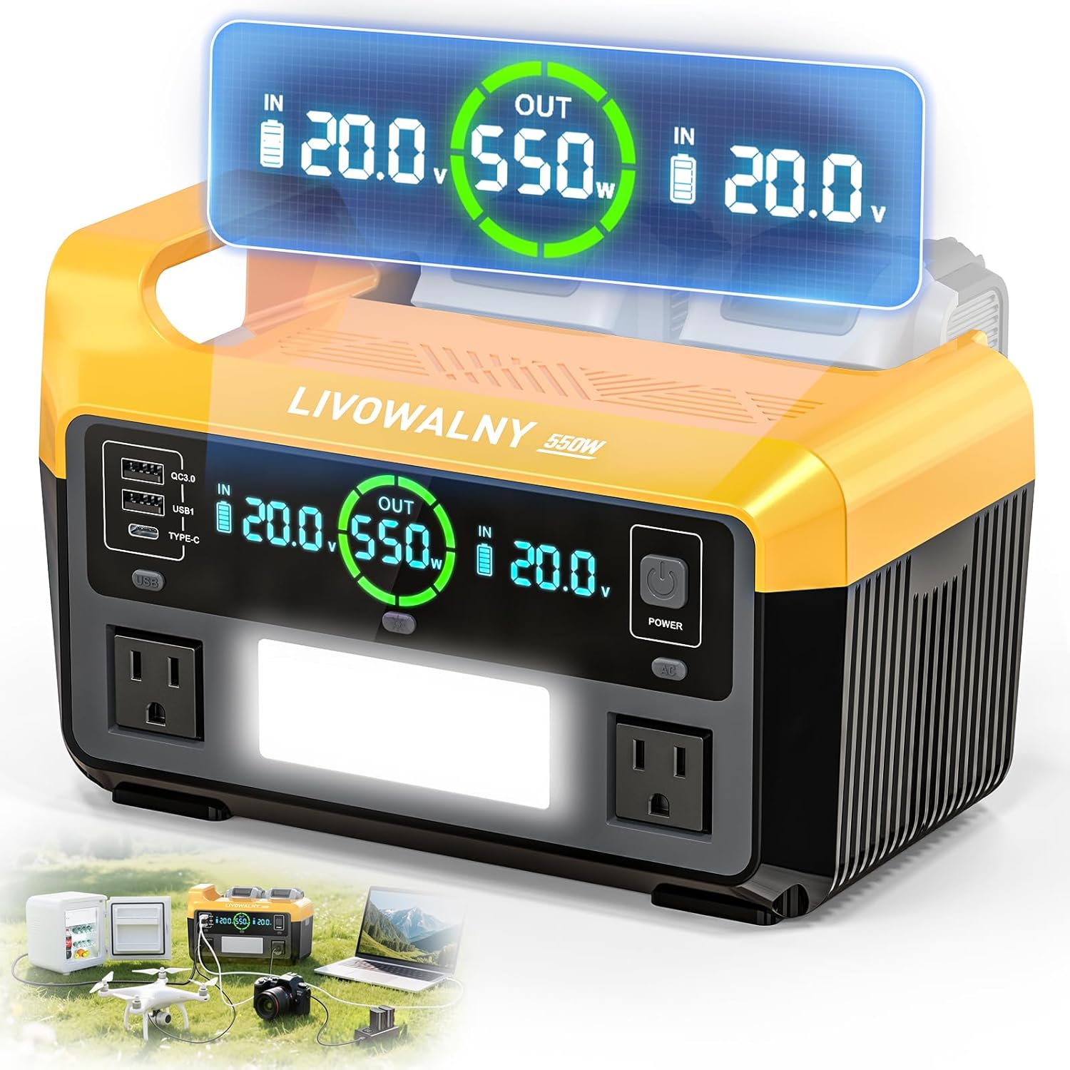 1PC 550W For Dewalt 20V Battery