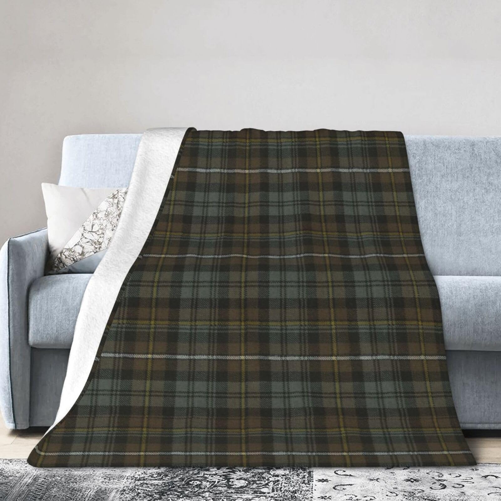 ERTDFXCV Campbell Argyll Weathered Scottish Tartan Blanket 80"x60"