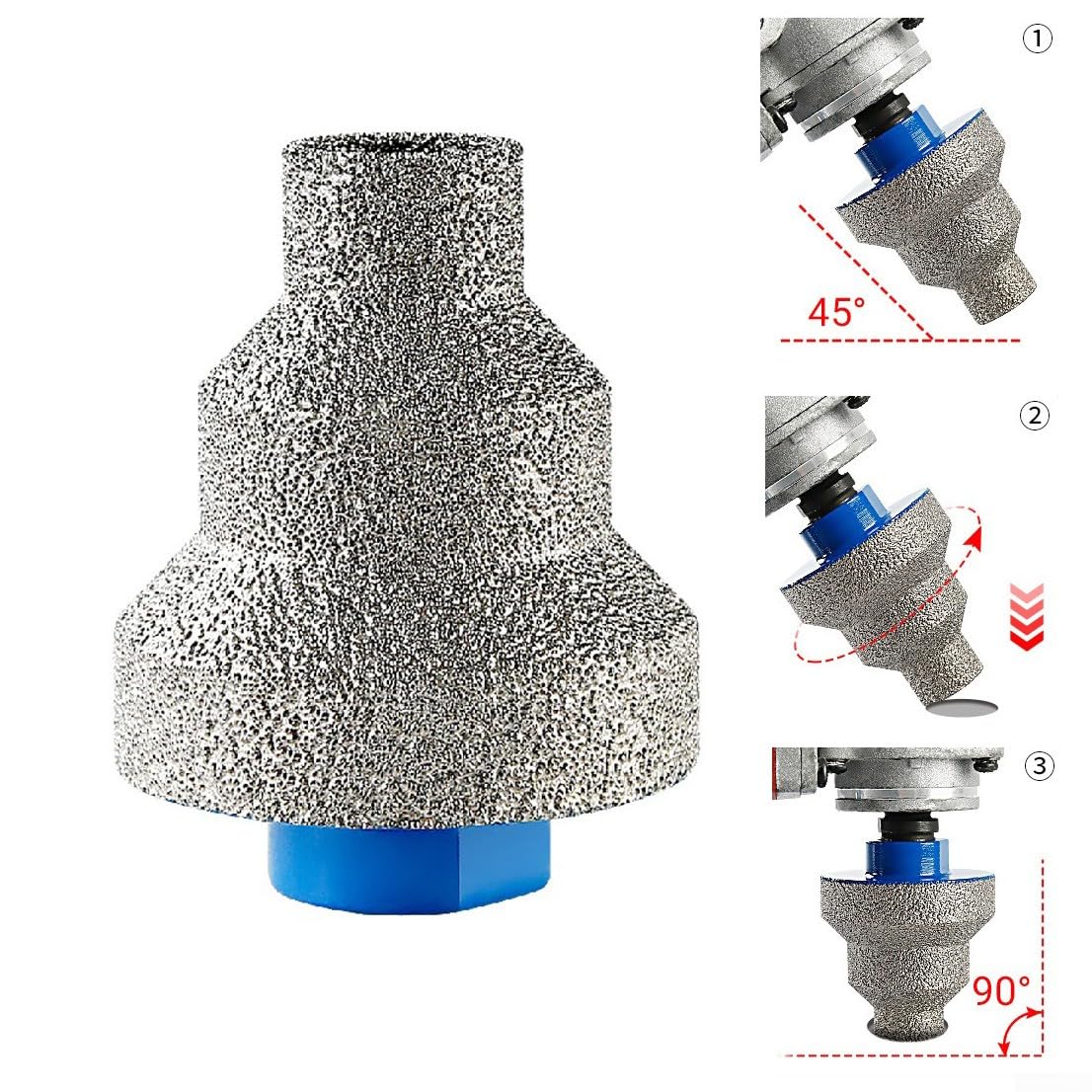 HpLive Foret étagé diamanté, foret étagé 20-35-50 mm avec rainures droites, fraise pour carrelage, marbre, métal, bois, aluminium, perçage précis
