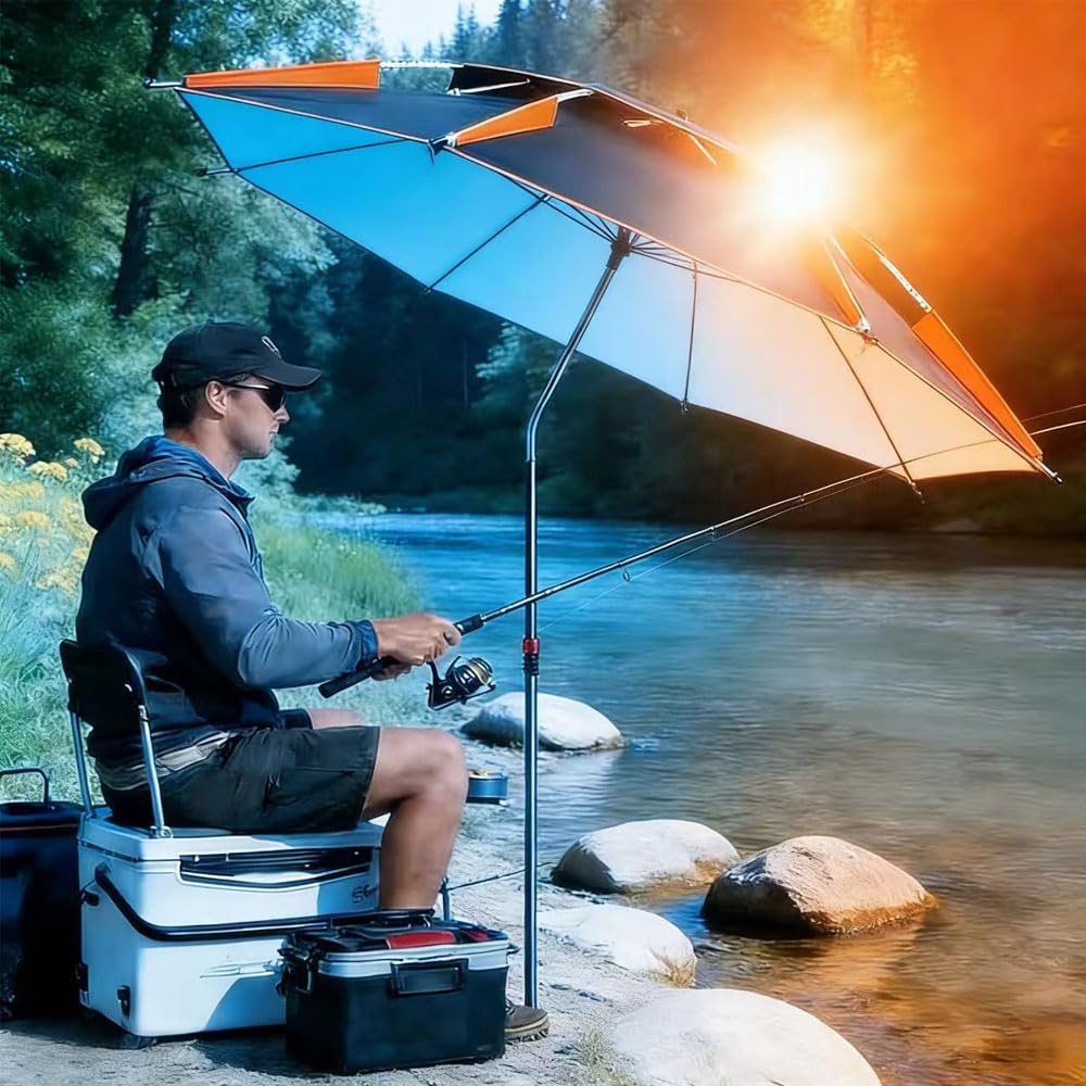 PASLFC Sonnenschirm Strand Windfest Stabil, Strandschirm, 360° frei dreh, Parasol, Beach Umbrella, UV-Schutz Wärmeisolierung, Atmungsaktives Geeignet für Balkon, Garten, Strand und Außenaktivitäten