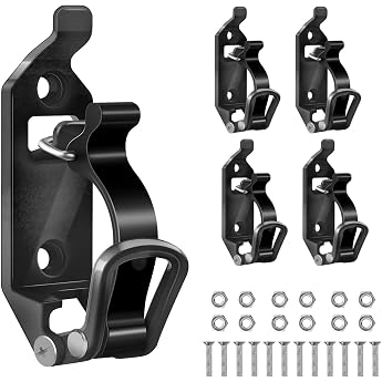 Pack of 4 Shovel Holder for Roof Rack Wall Mounting Brackets Clamp Mounting Kit for Offroad Roof Rack Spade Holder Axe Holder Broom Holder Wall Garden Tool Holder
