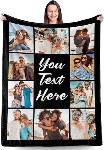 Manta personalizada con fotos, regalos personalizados para el día de San Valentín para él y ella, mantas personalizadas de franela suave con