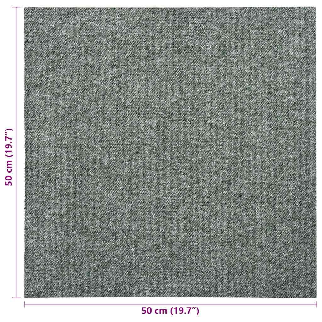 vidaXL 20x Teppichfliesen Selbstliegend Bodenbelag Teppichboden Teppich Fliese Fliesen Schutzmatten Matten Teppichplatten 5m² 50x50cm Grün