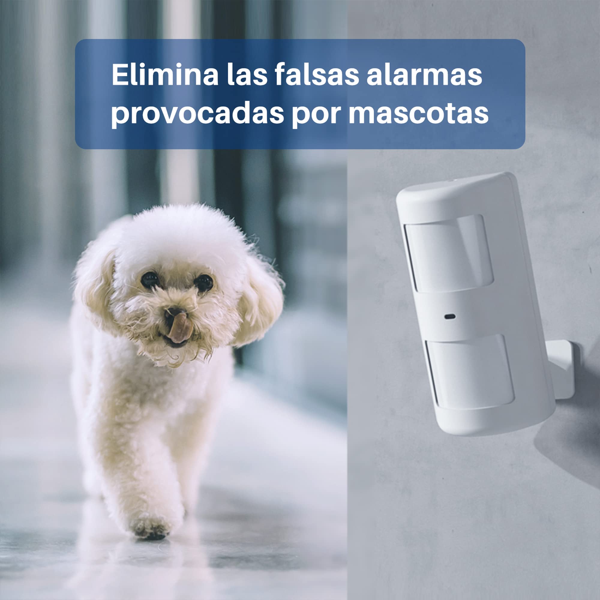 Chuango PIR-910 Detector de Movimiento Inmune a Las Mascotas (hasta 25 KG)- Alcance de Detección de 8 Metros y Ángulo de 110°, Larga Duración de la Batería, Reduce Las Falsas Alarmas