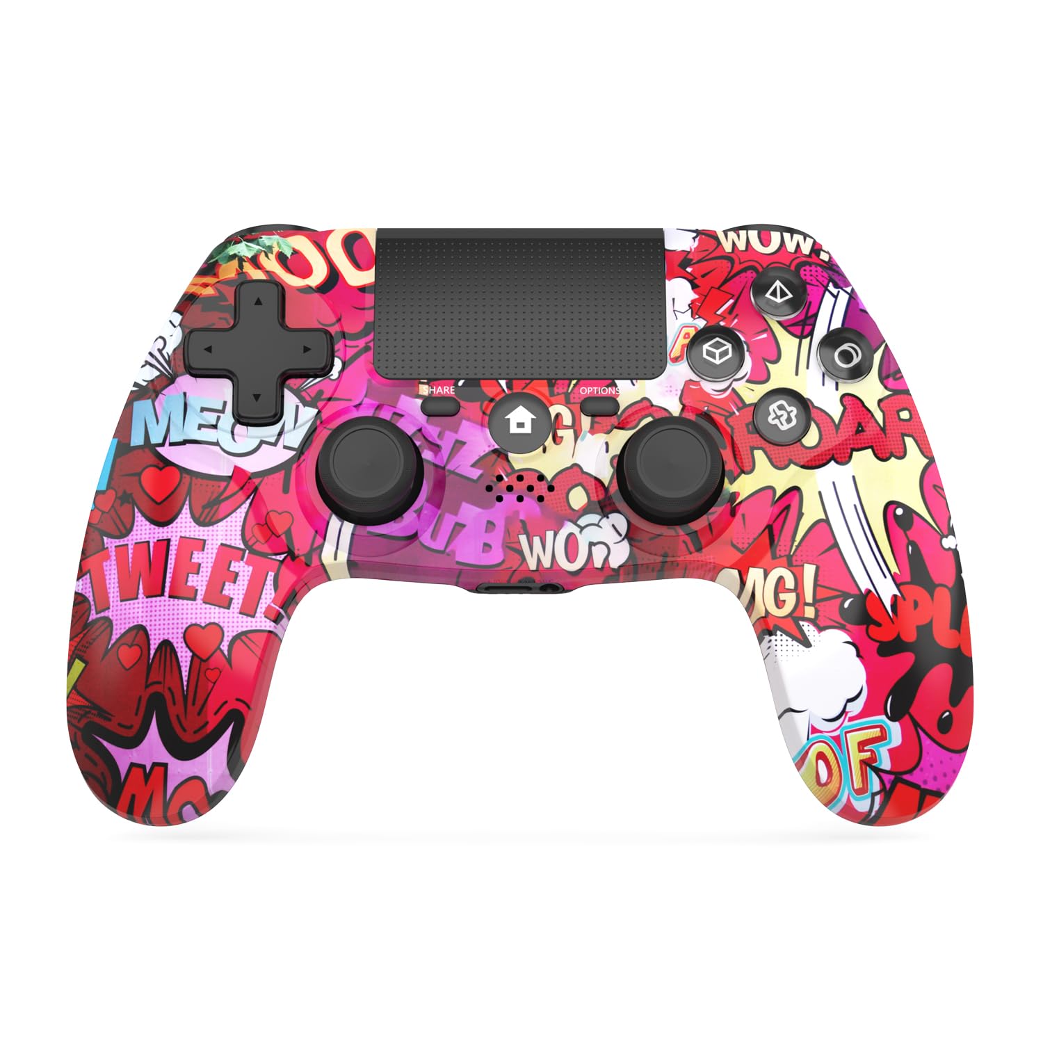 DYONDER Wireless Controller for PS4, Wireless Remote Gamepad with/Dual Vibration/6-Axis Motion Sensor/Audio Function, Game Controller Widely Compatible with PS4/PC/iOS(PINK)
