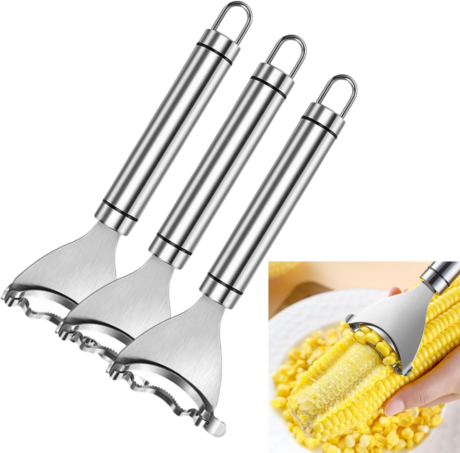 CORN COB PEELER Stainless Steel Thresher Stripper Kitchen Remover Tool
