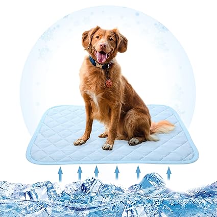 MIGOHI Pet Washable Cooling Pad Mat for Dogs Cars Summer Sleeping Blanket Keep Pets Cool Comfort for Kennel Sofa Bed Floor Travel Car Seats (M, Blue)