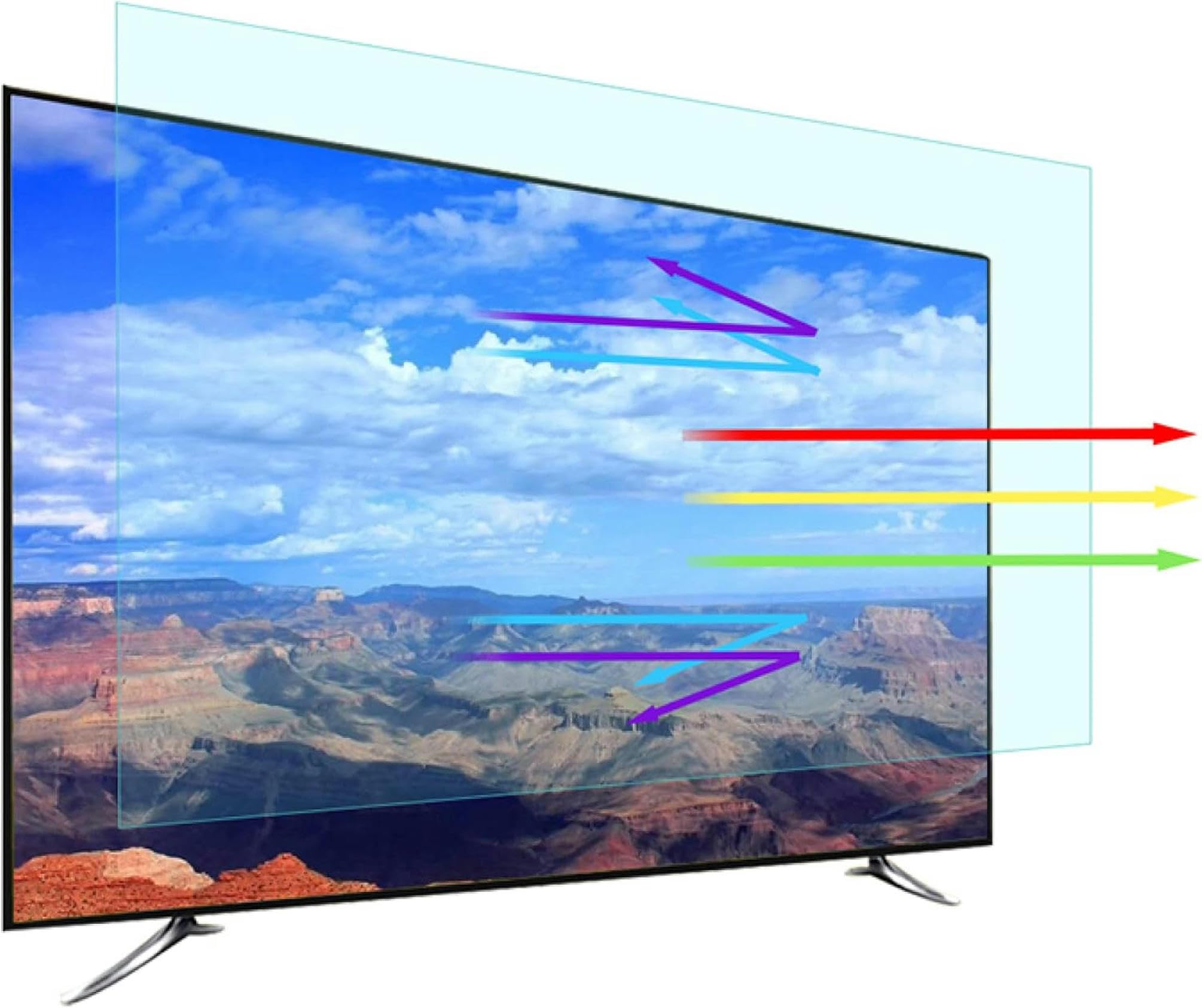 Matowa Antyodblaskowa Folia Ochronna Na Ekran Telewizora, Filtr Przeciw Zarysowaniom/Przeciw Promieniowaniu Uv, Folia Ochronna Do Telewizorów Lcd 32-75 Cali, L,A-65 Inches 1429x804 mm