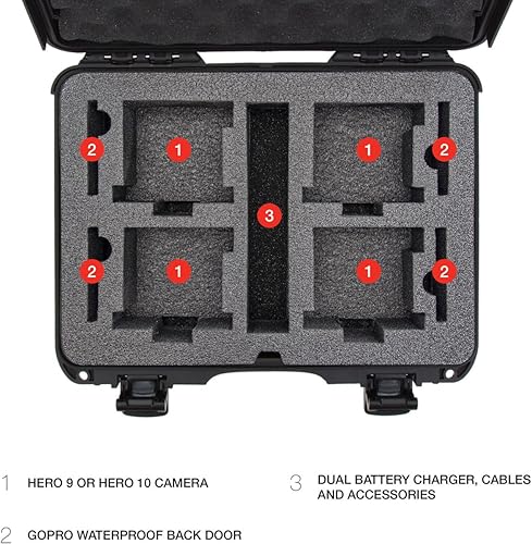 Miniatura 8 de NANUK Funda rígida impermeable 910 con inserto de espuma para GoPro Hero 9 y 10, color negro