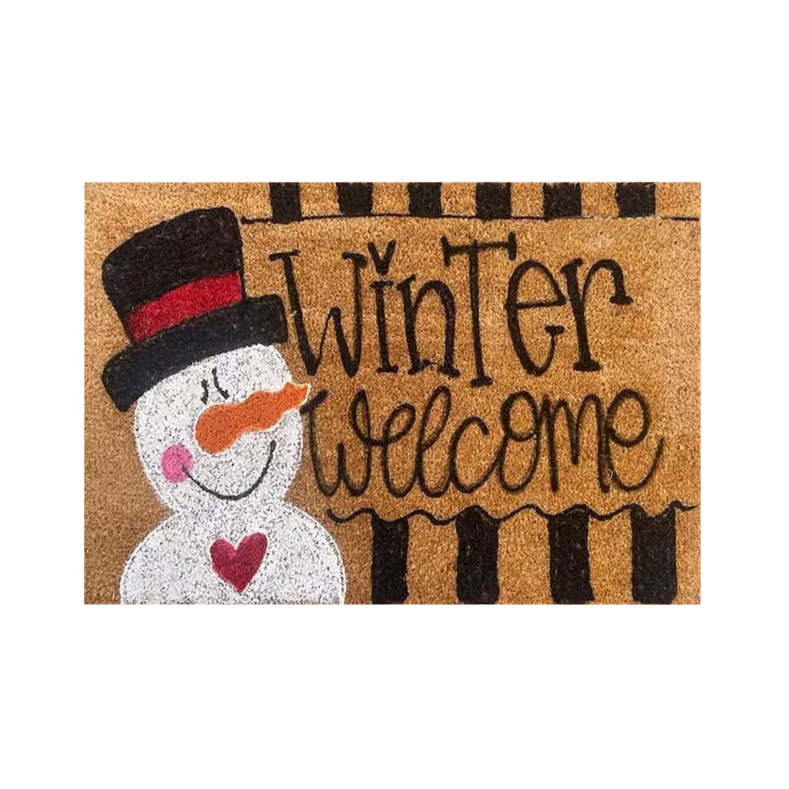 Divertidos tapetes de bienvenida de Navidad para exteriores, 23.6 x 15.7 pulgadas, alfombra de goma absorbente de Papá Noel para interiores, duradera, decoración de puerta de granja, felpudo de