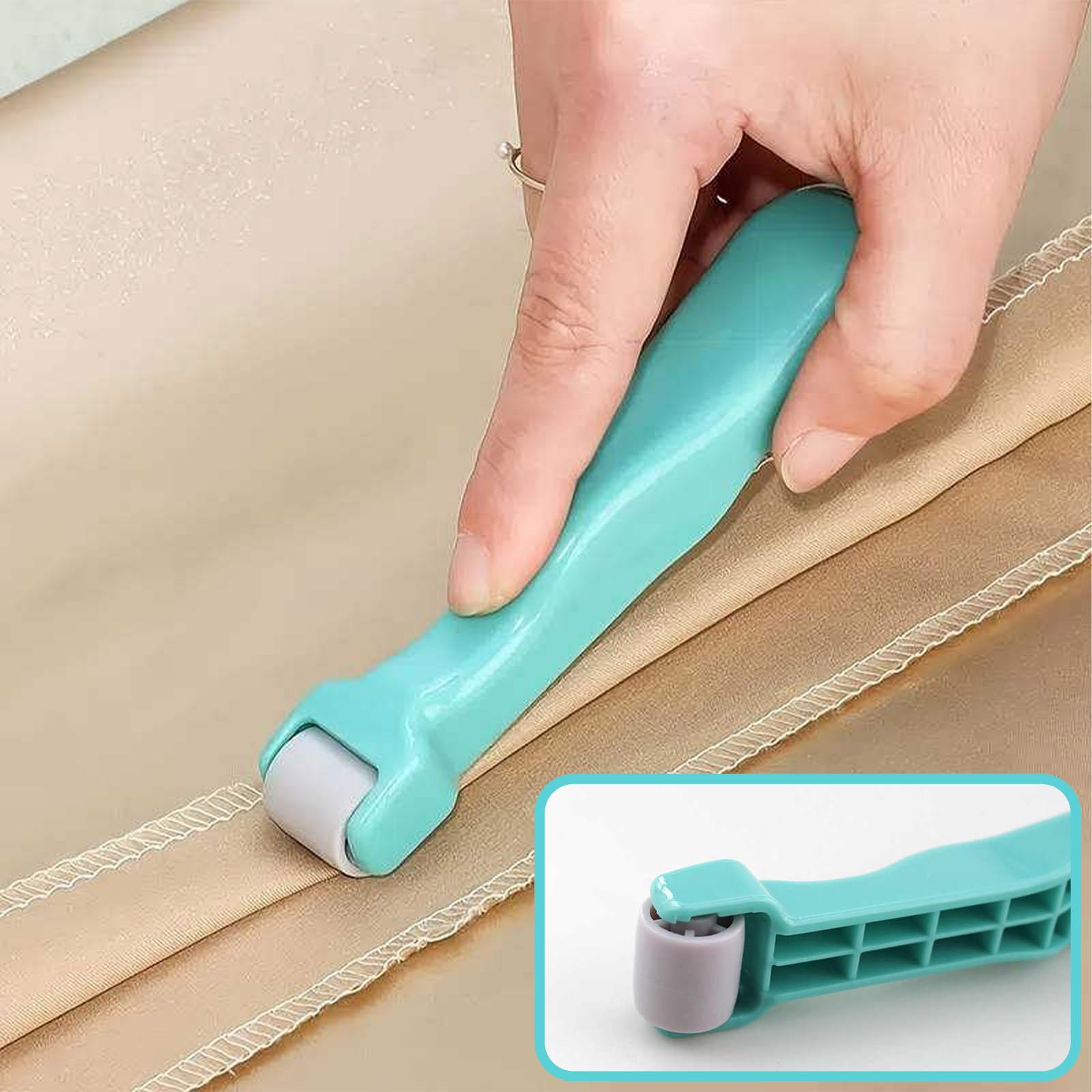 Haltbarkeit Nähzubehör Nahtroller Kleines Tragbares Quilten Naht Walze,Leicht zu Greifen Seam Roller Tool for Sewing,Nahttrenner Nähzubehör,zum Quilten,Nähen,Drucken,Tinte,Tapeten(Grün)