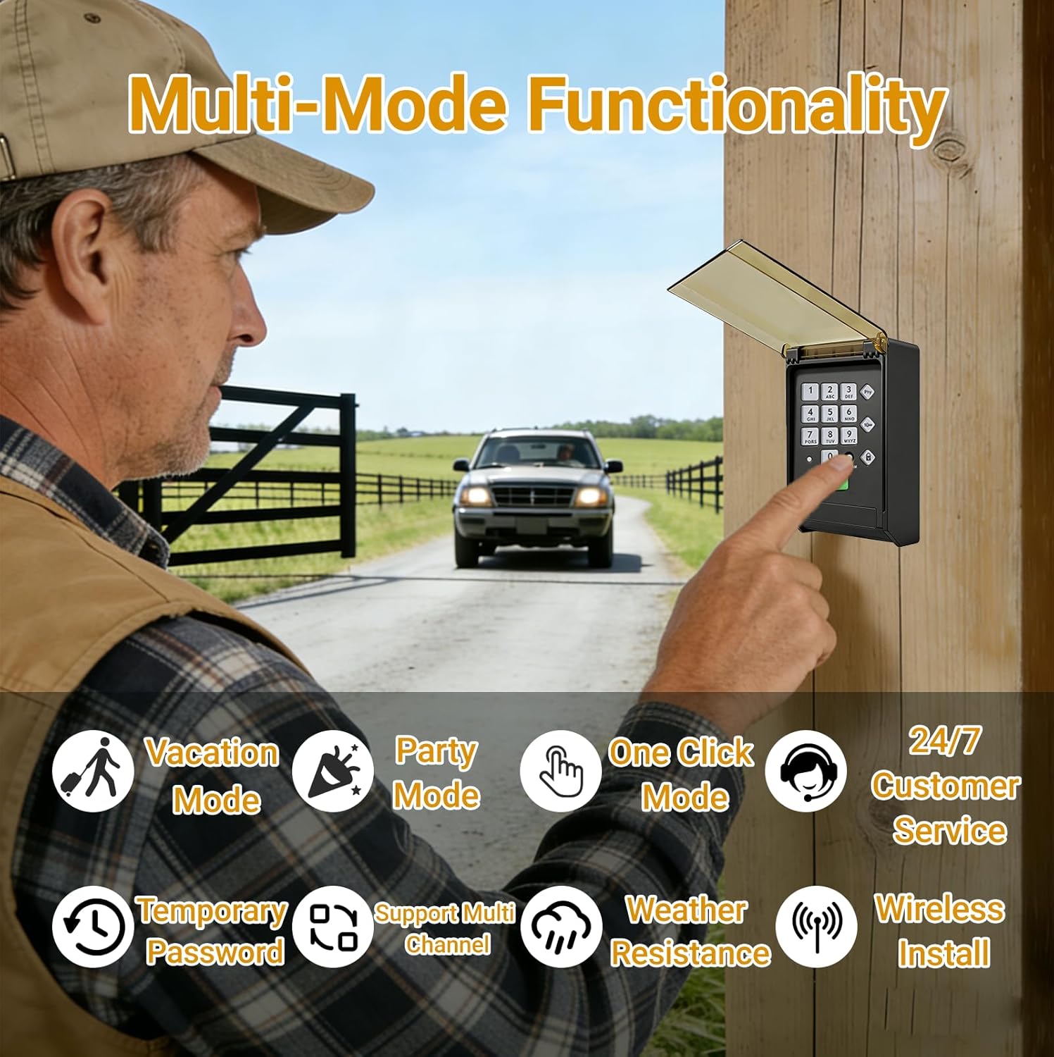 Gate Opener Keypad for Ghost Gate Opener Wireless Keypad for Ghost Controls Automatic Gate Opener Premium Wireless Keypad with Weatherproof Cover Model Axwk