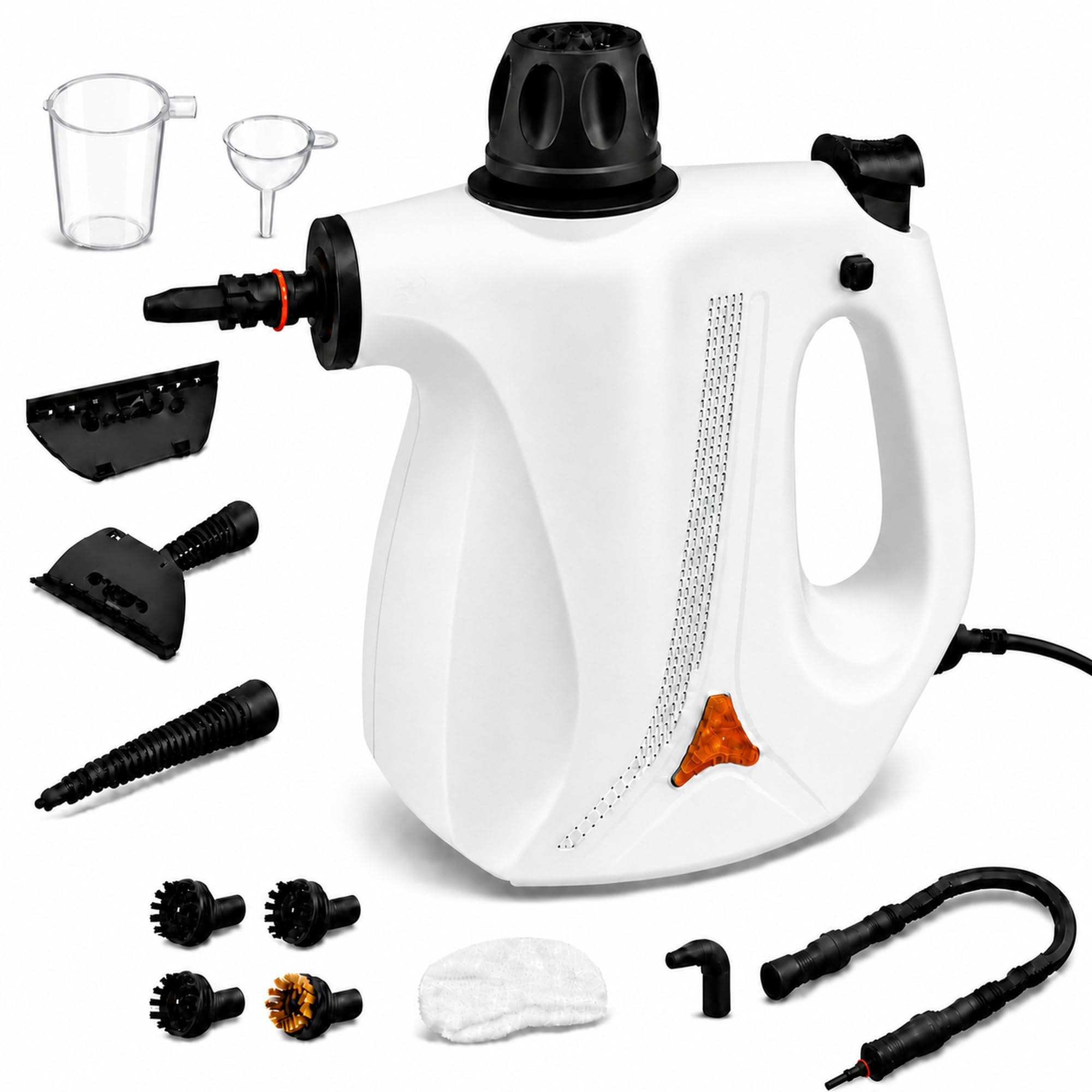 Pulitore a vapore portatile, vaporizzatore naturale multiuso pressurizzato con 12 accessori, vapore per la pulizia di auto, bagno, piano di lavoro, tappezzeria, doccia, divano, malta per piastrelle