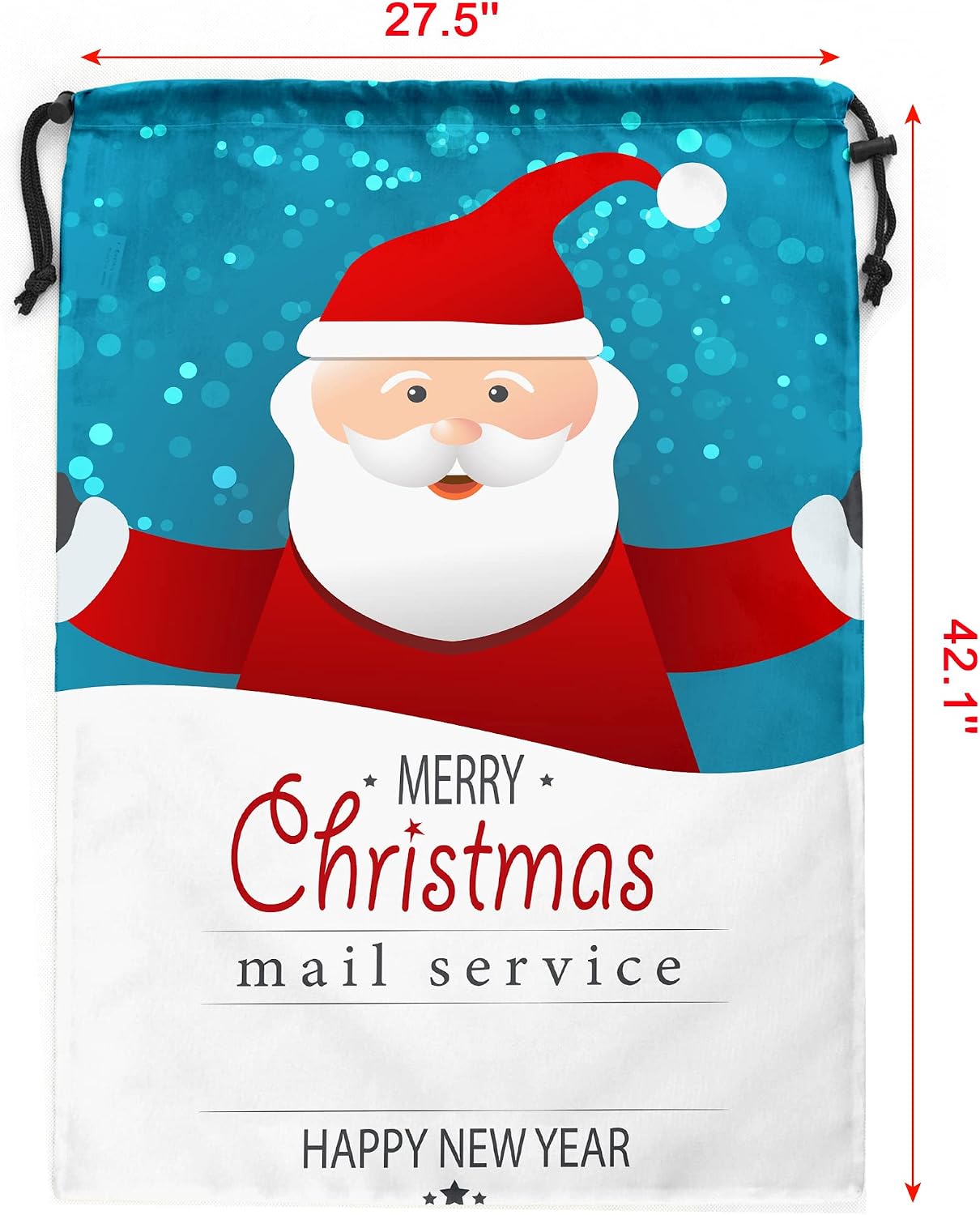 BeeGreen Green Giant Santa Sack Bag, Extra Large 56" H x 40" W for Huge Christmas, Reusable Fabric Gift Bags with Name Tag Card and Rope for Christmas(Santa Claus) image 2