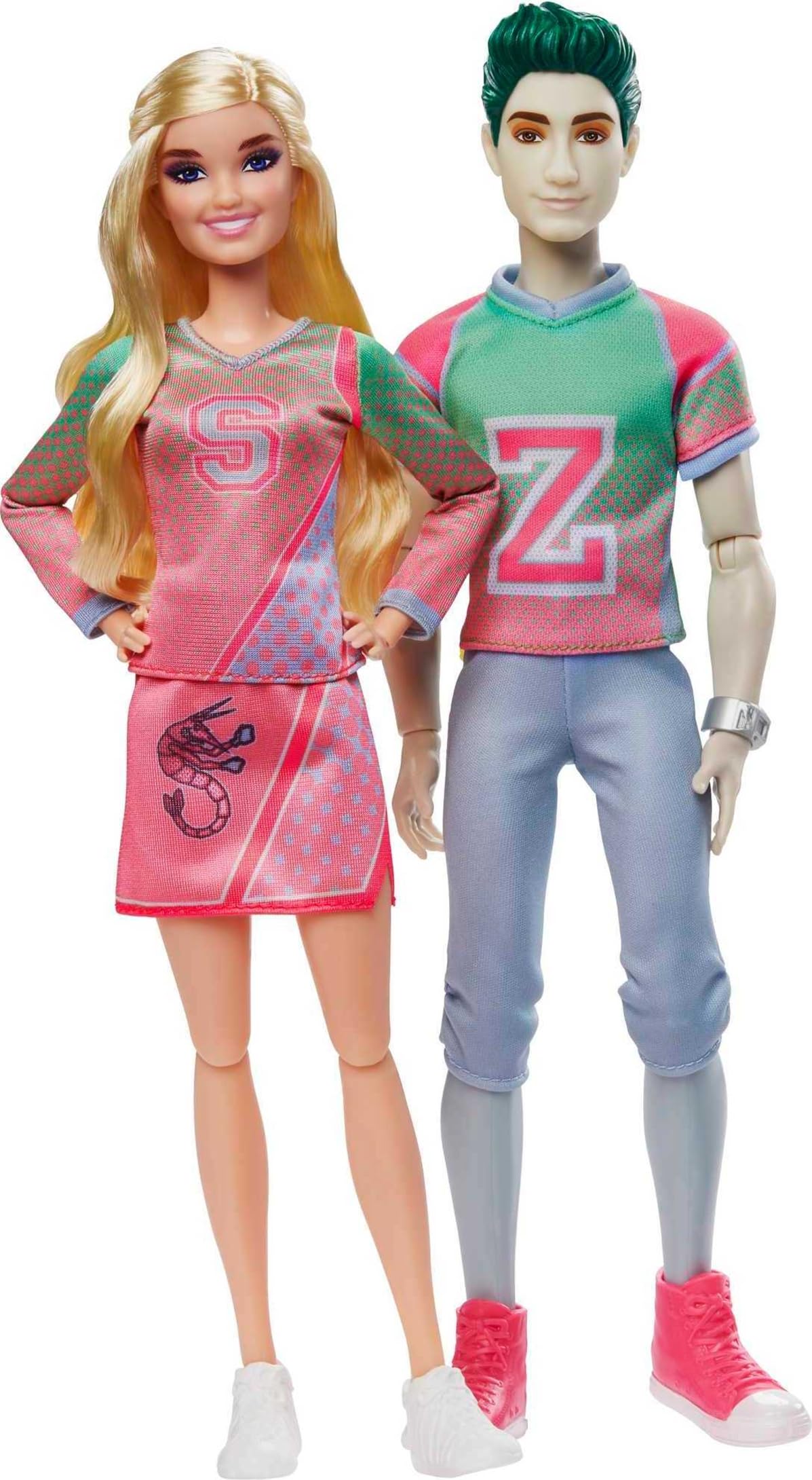 Mattel Disney Zombies 2-Pack, Addison Cheerleader and Zed Football Player Dolls (12-in),11 Bendable “Joints,” Great Gift for ages 5+