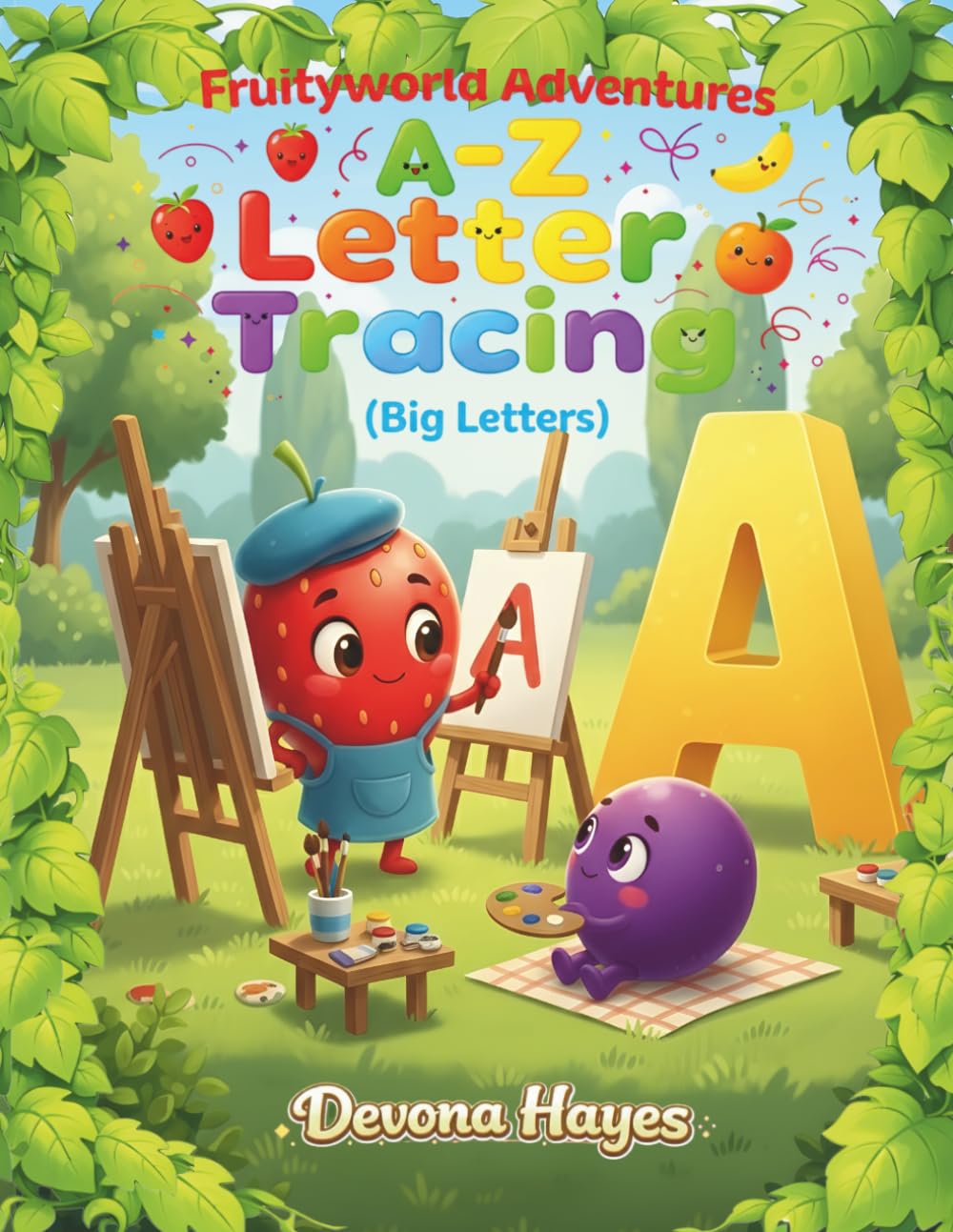 Fruityworld Adventures: A-Z Letter Tracing (Big Letters): A–Z Letter Tracing with Fruit Pals for Preschool and Kindergarten (Let’s Play in Fruityworld!)