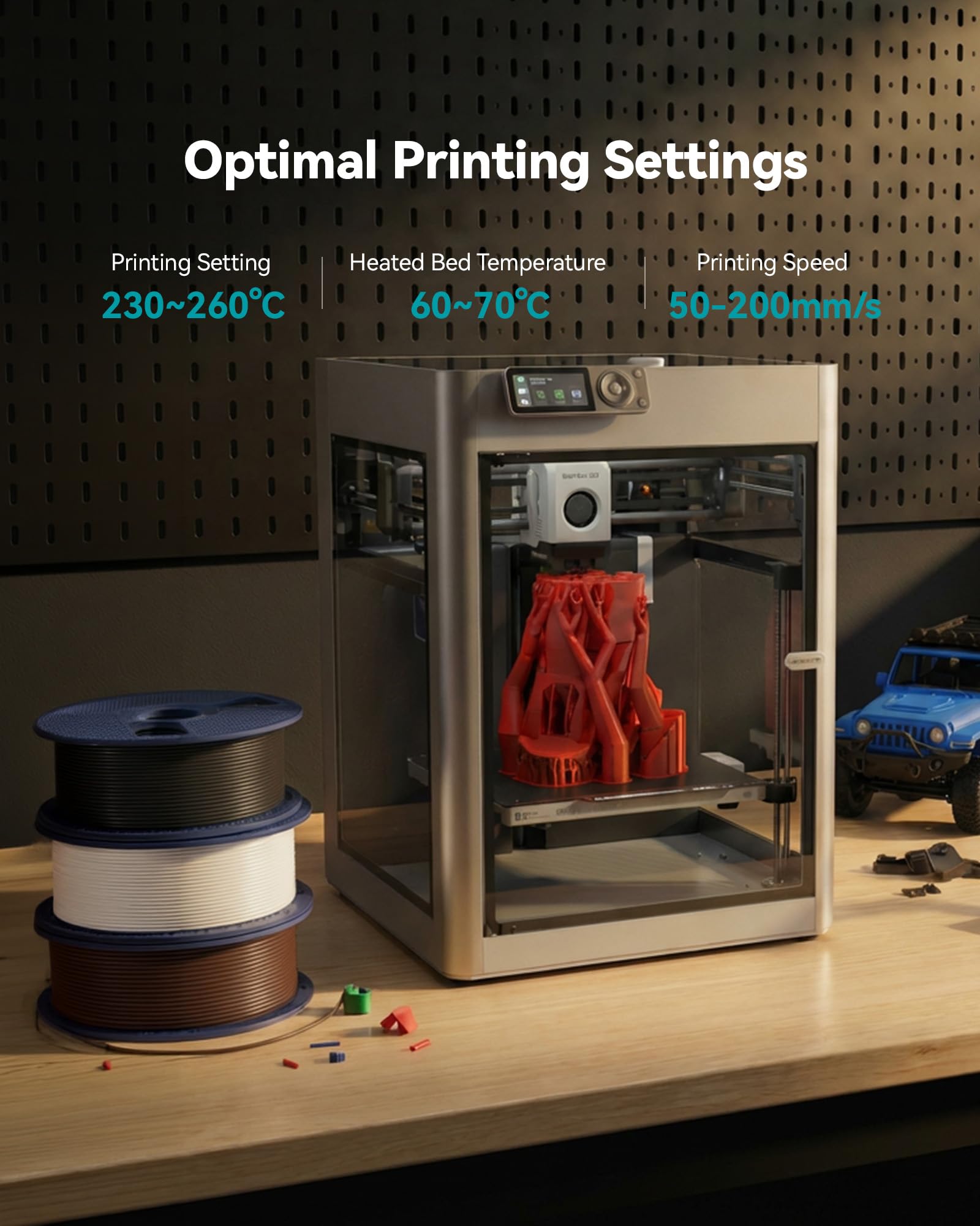 SUNLU Confezione di filamento PETG da 4 kg, maggiore tenacità, elevata resistenza agli urti, filamento per stampante 3D, per la maggior parte delle stampanti FDM, 1 kg per bobina, 4 rotoli, mezzanotte