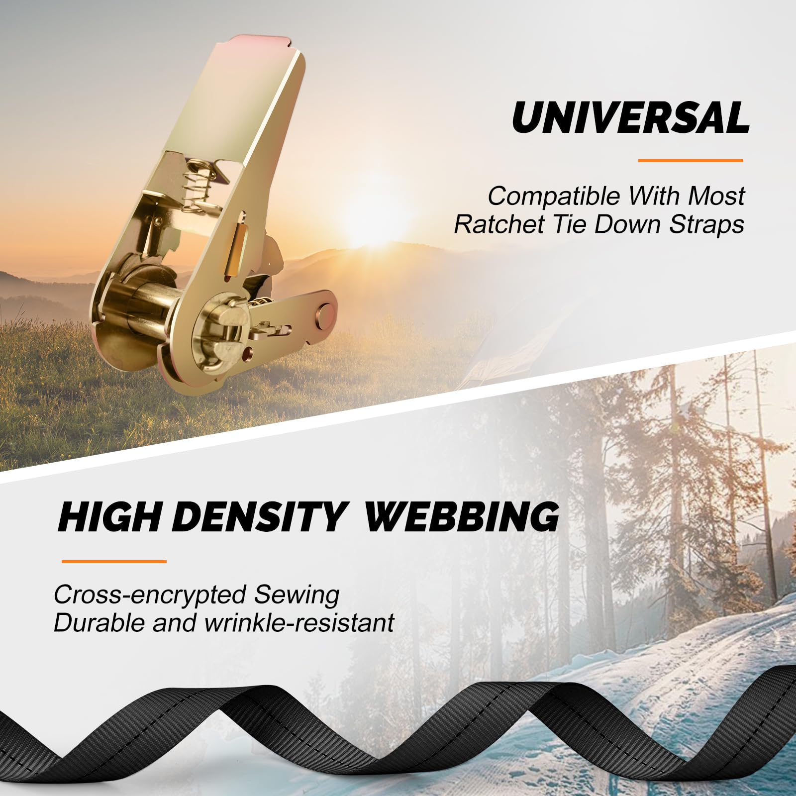 Cinghie Di Fissaggio A Cricchetto KIMIGO - 5 Pezzi Da 6M, 25mm - Per Camion, Auto E Rimorchi