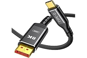 Capshi 8k USB C to Displayport 1.4 Cable 6Ft: Elevate Your Display Experience