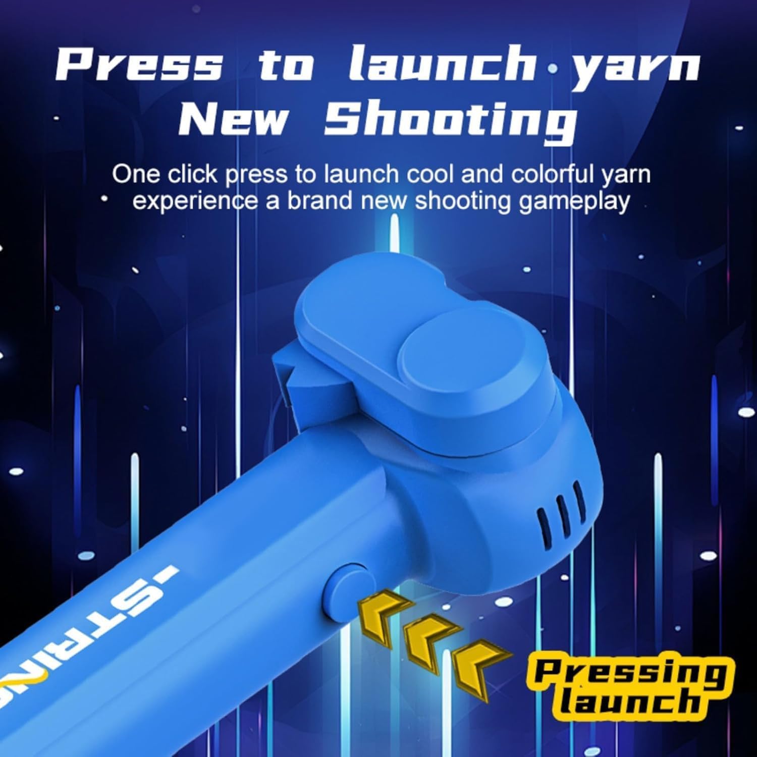 Lasso Shooterm Hélice de lanceur de cordes pour enfants, Glow in The Dark Lasso, jeu Shooter String Toy, jouet de tir à la main avec fermeture éclair