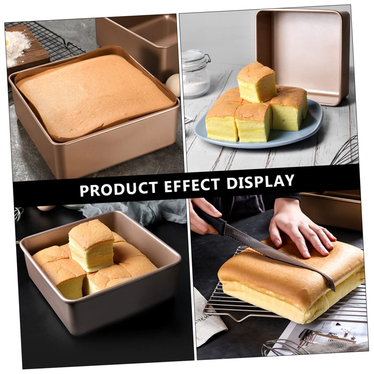 Molde Cuadrado para Pasteles de Acero Inoxidable, Antiadherente