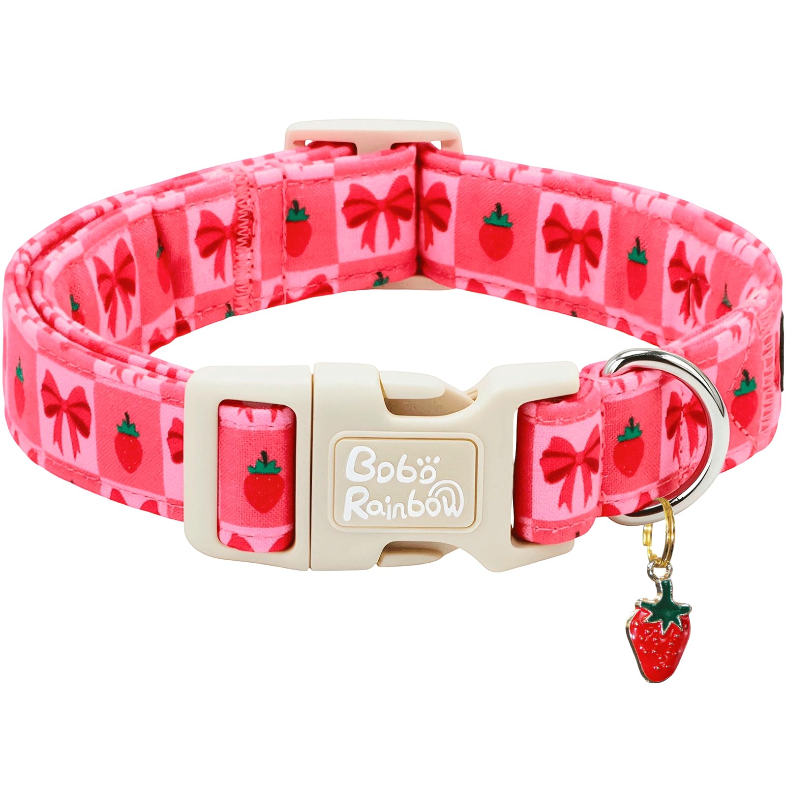 Collier pour chien robuste anti-fugue à fermeture rapide rose