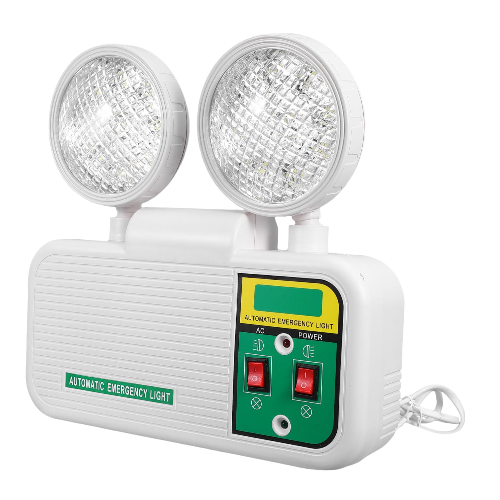 LIFKOME Lampada di Emergenza Doppia Testa LED Bianca da Parete | Illuminazione di Emergenza Antincendio, Testine Orientabili, Plastico, Corridoi e Hall, Cinema e Hotel
