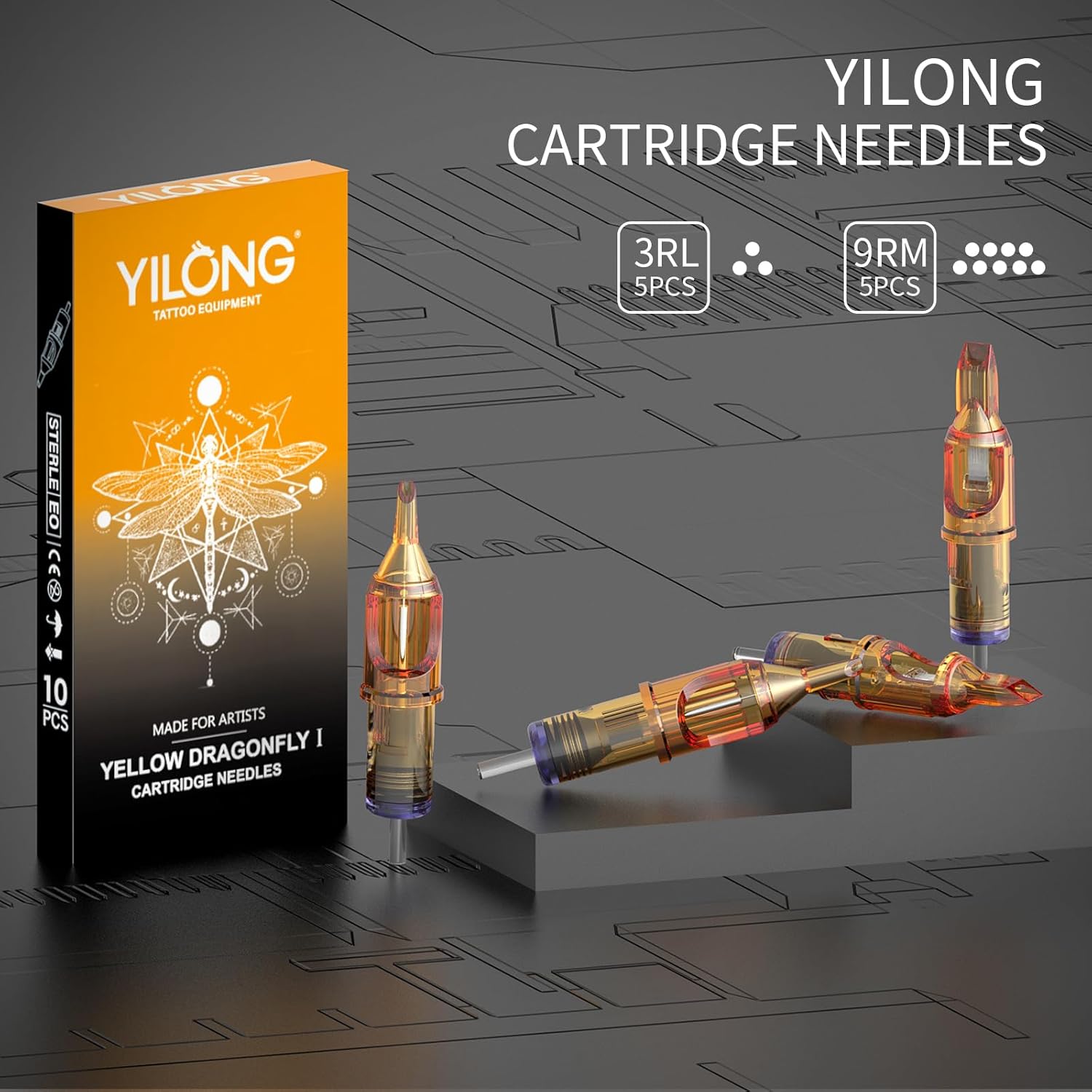 YILONG Tattoo Gun Kit - Tattoo Machine with 1500 mAh Capacity Power Supply, Tattoo Pen Kits for Beginners, Tattoo Supplies 10Pcs Cartridge Needles, 5Pcs Transfer Papers and 3mm Practice Skin