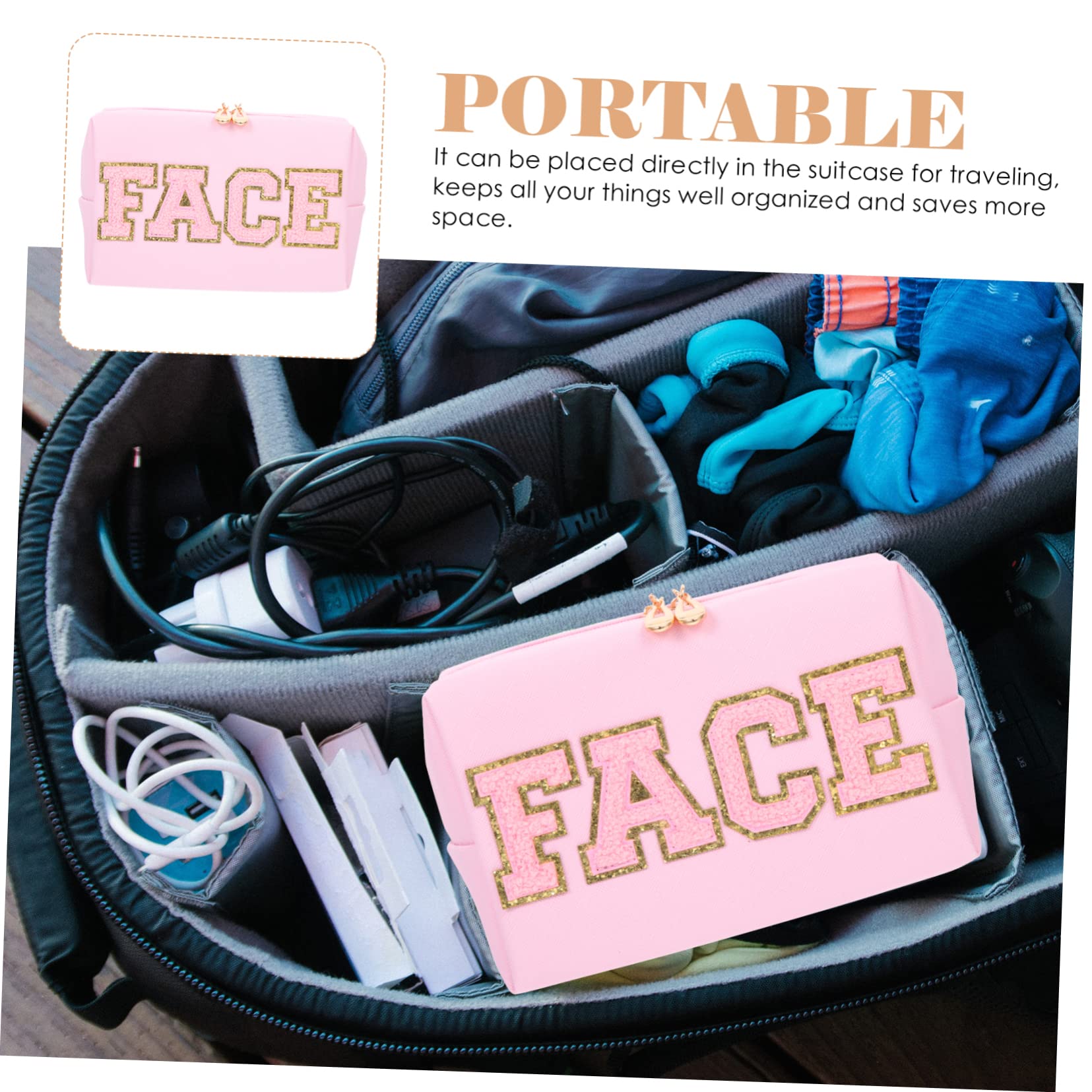 2 Pezzi Beauty Case Donna in Pu, Portatrucco e Portatile, Borsa Organizzatore per Viaggio e Vacanza