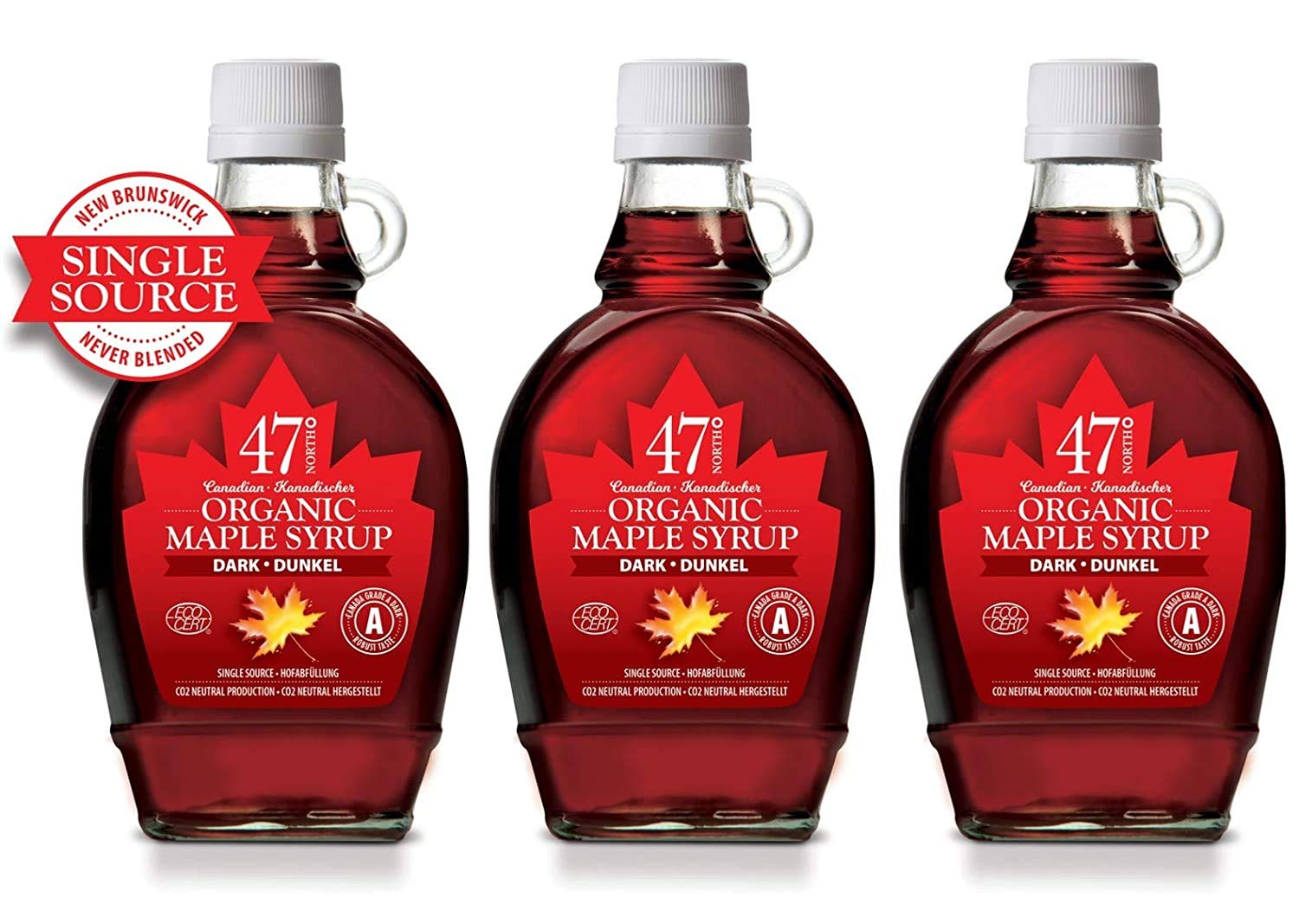 Sponsored Ad – 47° North Single Source Canadian Organic Maple Syrup, Grade A 250g (3x 250g, Dark)