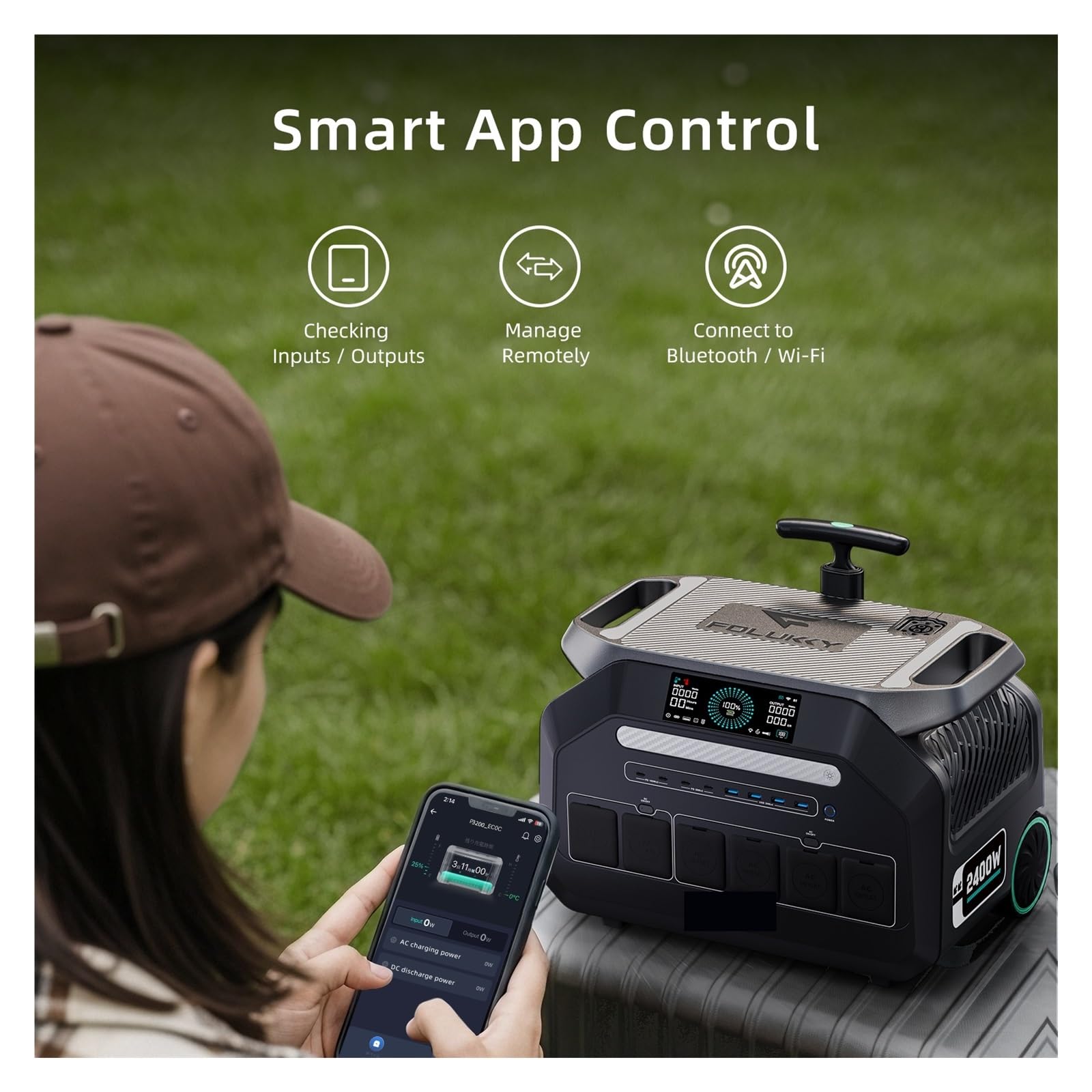 Centrale Elettrica Portatile P3200 Da 3200 W (uscita Massima 6400 W) Batteria Con Durata 2048 Wh Carrello Uscita AC V For Camper Campeggio Durata Della Batteria Ultra-Lunga