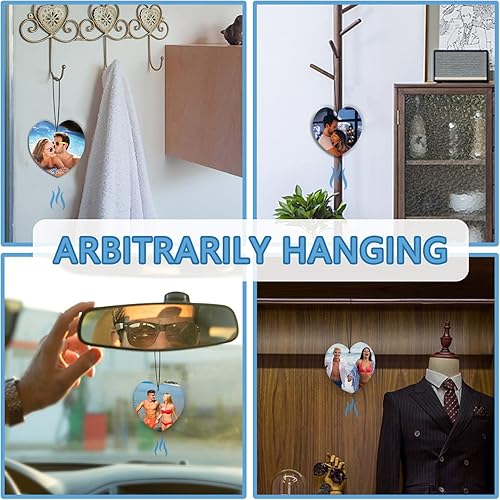 Miniatura 4 de Ambientador personalizado para automóvil  Ambientador personalizado con foto de doble cara, ambientadores con olor con imagen para armario, baño,