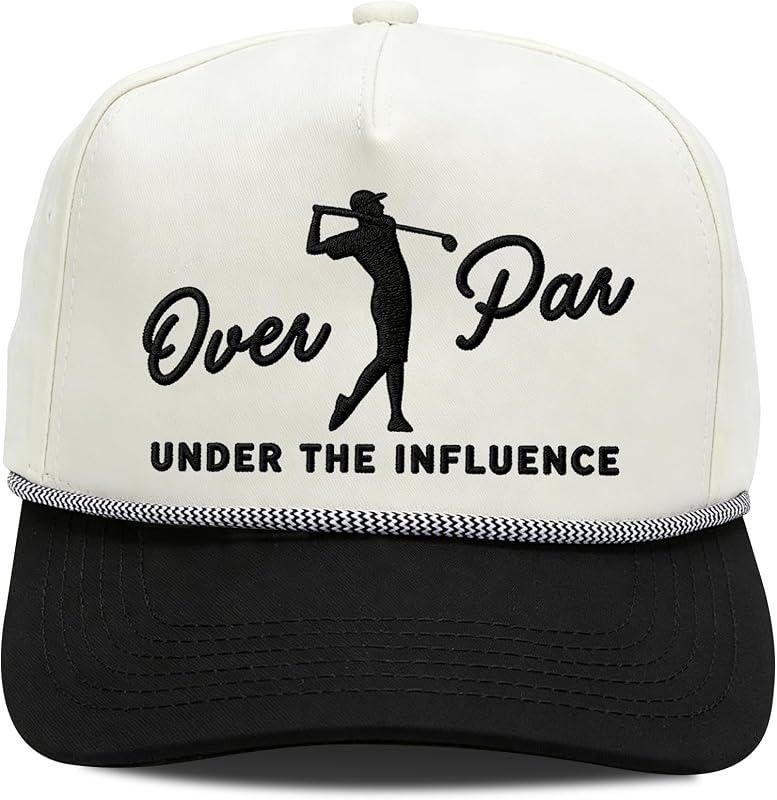 Funny Golf Hats for Men, Retro Rope Hat Comfortable Adjustable Trucker Hats, Golfing Humorous Snapback Cap, Unique Golf Gifts