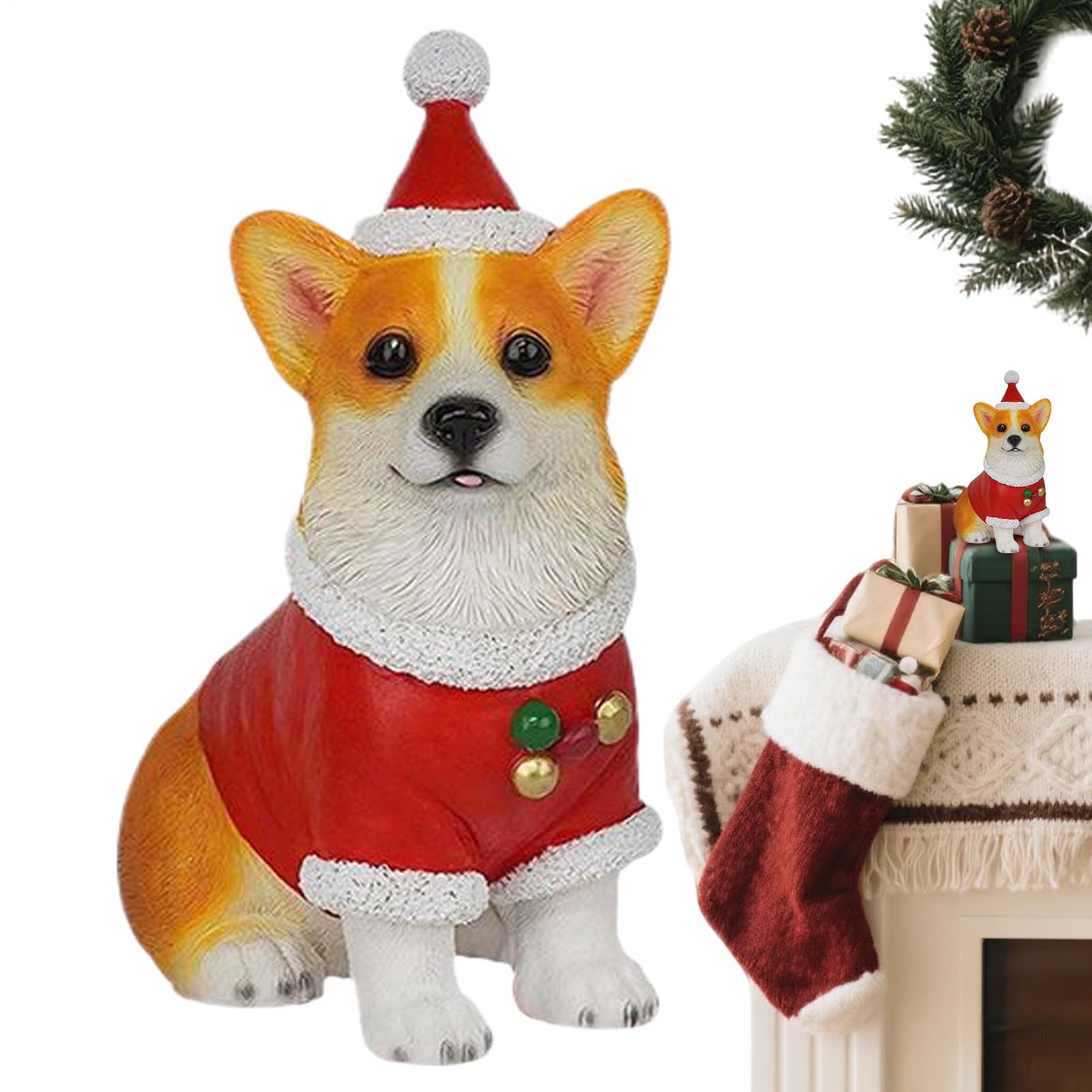 Figurines de chien de Noël pour égayer votre bureau et salon