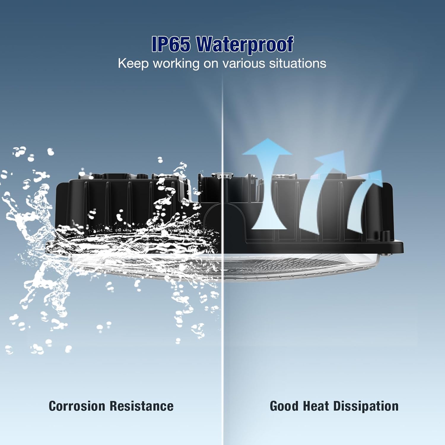 LED Canopy Light 70W,10"x10" Square Gas Station Light with Selectable CCT (5700K/5000K/4500K/4000K/3000K), 1-10V Dimmable,Canopy Lights for Garage Barn, ETC&DLC Listed (70W 2Pack)