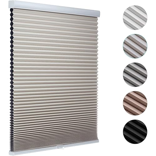 MYshade Cordless Cellular Windows Shades Blackout Blinds for Windows Easy to Install 38" W X 72" H(Beige), CEL38BG72C