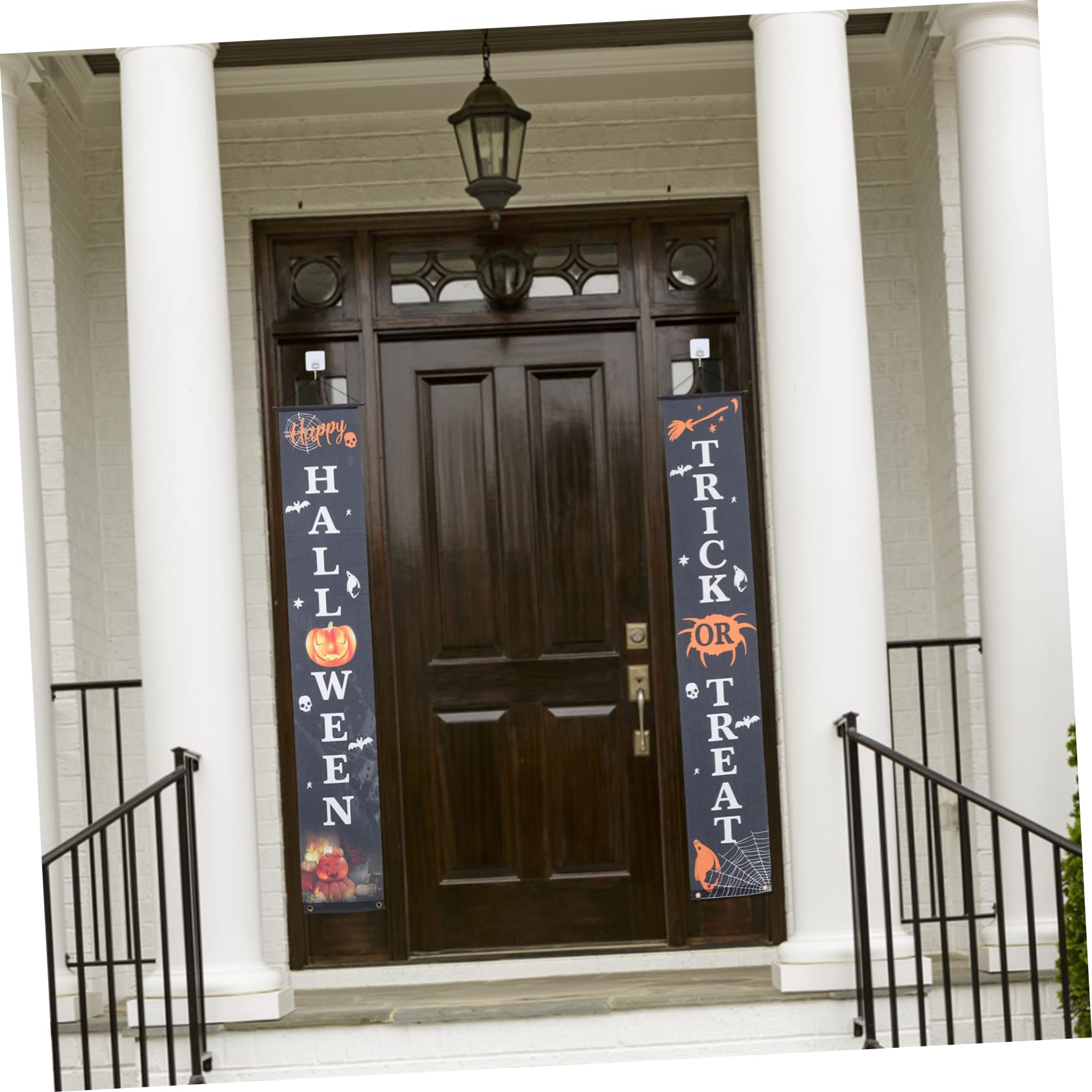 TOPBATHY 3 Set Distici di Halloween Striscione Portico Dolcetto o Scherzetto segni di Halloween Porta d'ingresso Halloween Decorazioni Halloween Party cartelli del Portico di Halloween