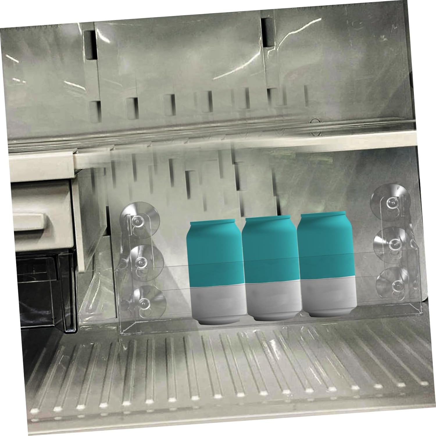 IMIKEYA 2 Pcs Suction Rack Suction Display Rack Acrylic Suction Cup Shelf Frige Rack Acrylic Display Risers Storage Rack Display Racks Frame Beverage Shelf Small Represent