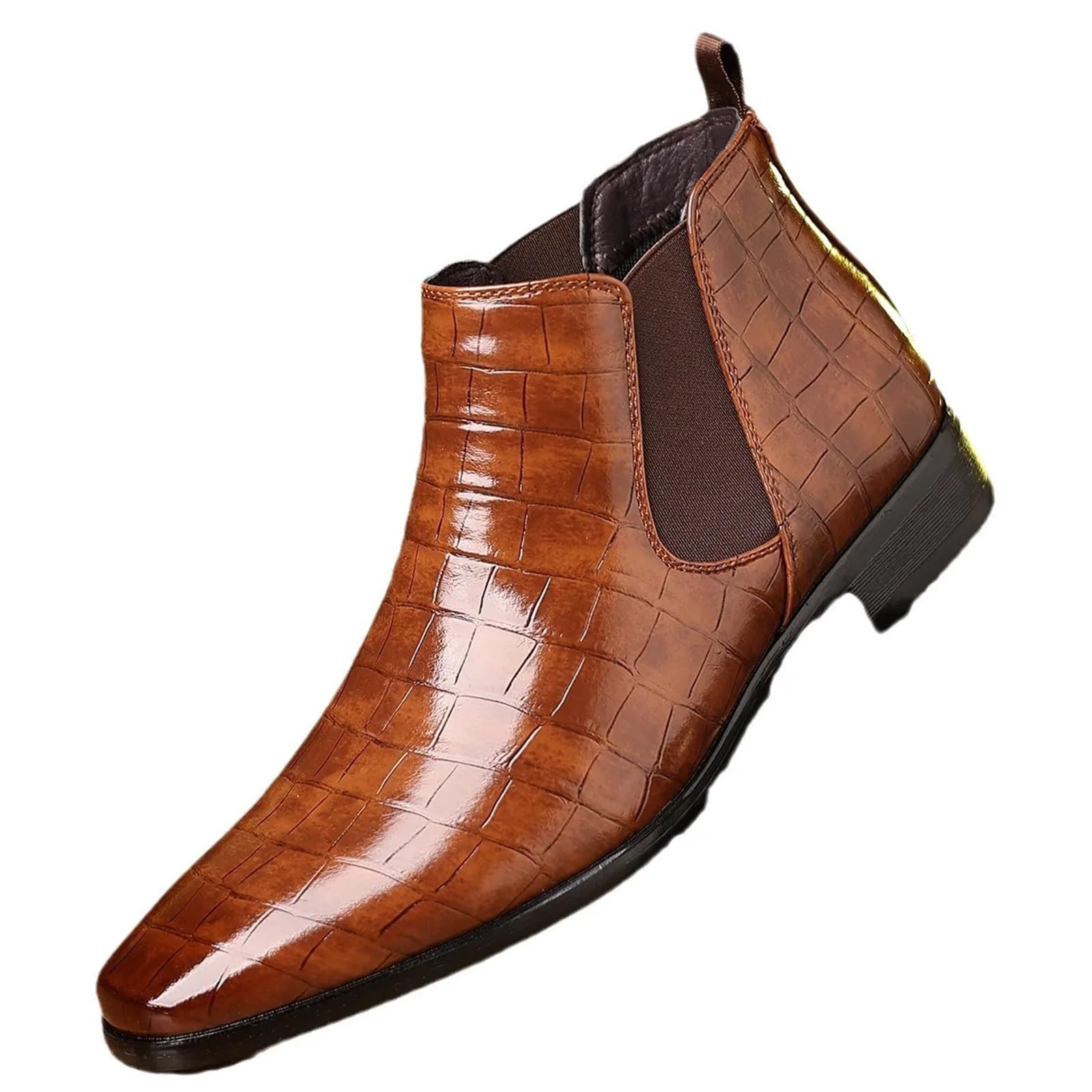 Chelsea Boot Uomo Stivali da uomo in pelle, traspiranti, con punta affusolata, stile Chelsea, alti, lavoro, formali, alla caviglia
